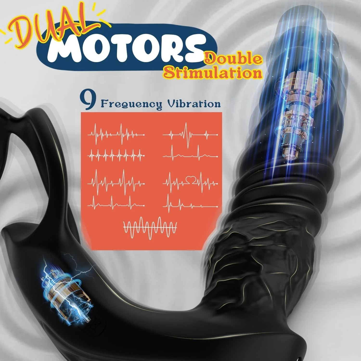 ApexSurge Thrusting Prostate Massager Cock Ring 9+9 Modes - Image 4