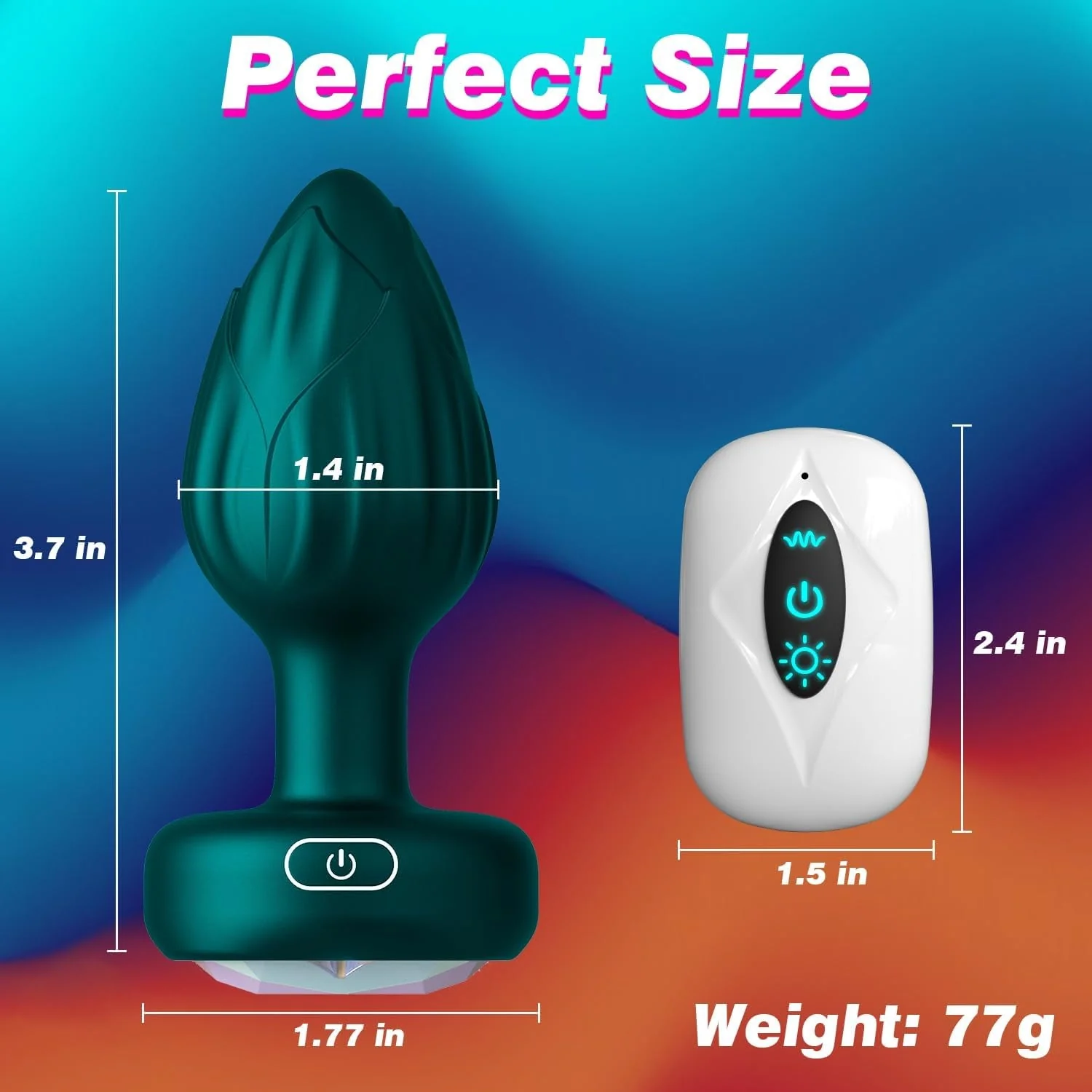 AuroraPlug LED Light-Up Vibrating Butt Plug 10 Modes - Image 2
