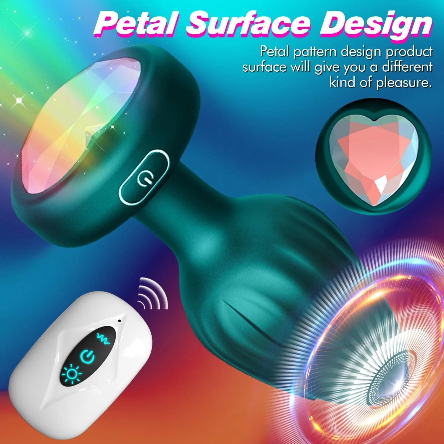 AuroraPlug LED Light-Up Vibrating Butt Plug 10 Modes - Image 4