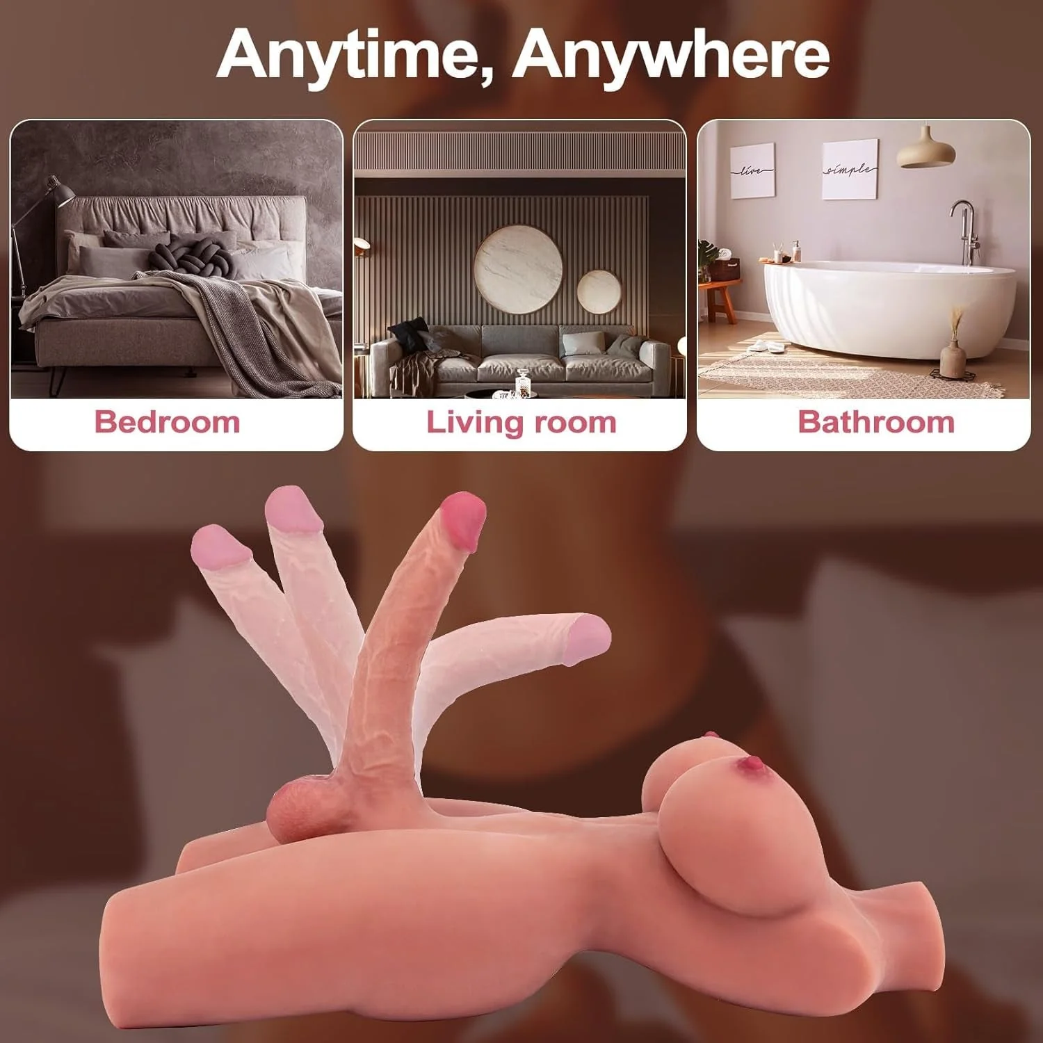 BellaBloom Trans Torso Sex Doll | Flexible Dildo & Breasts - Image 7