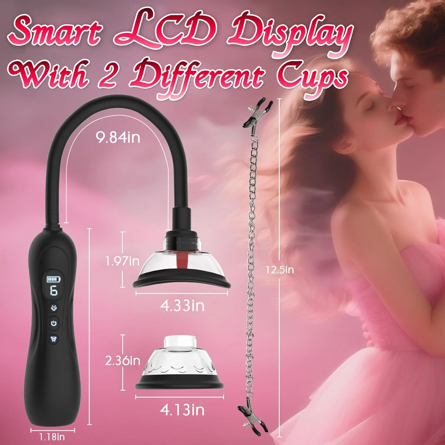 BlissPump Electric Pussy Pump with BDSM Nipple Clamps - Image 10