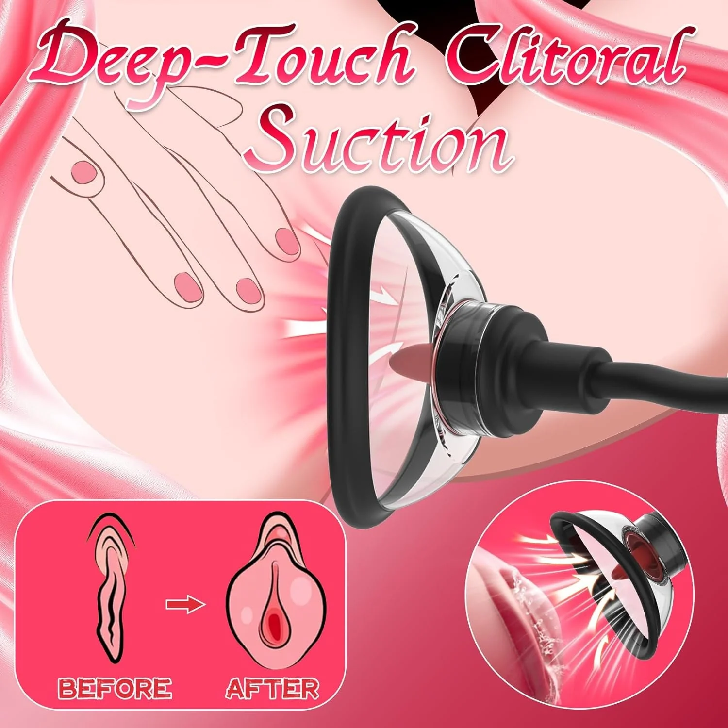 BlissPump Electric Pussy Pump with BDSM Nipple Clamps - Image 3