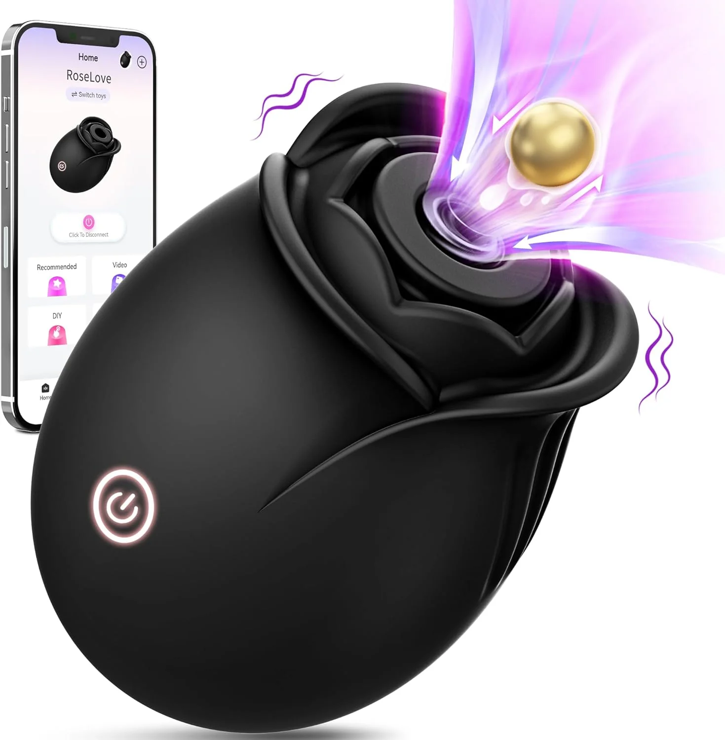 BloomPulse App-Controlled Rose Dual Suction Vibrator - Image 2