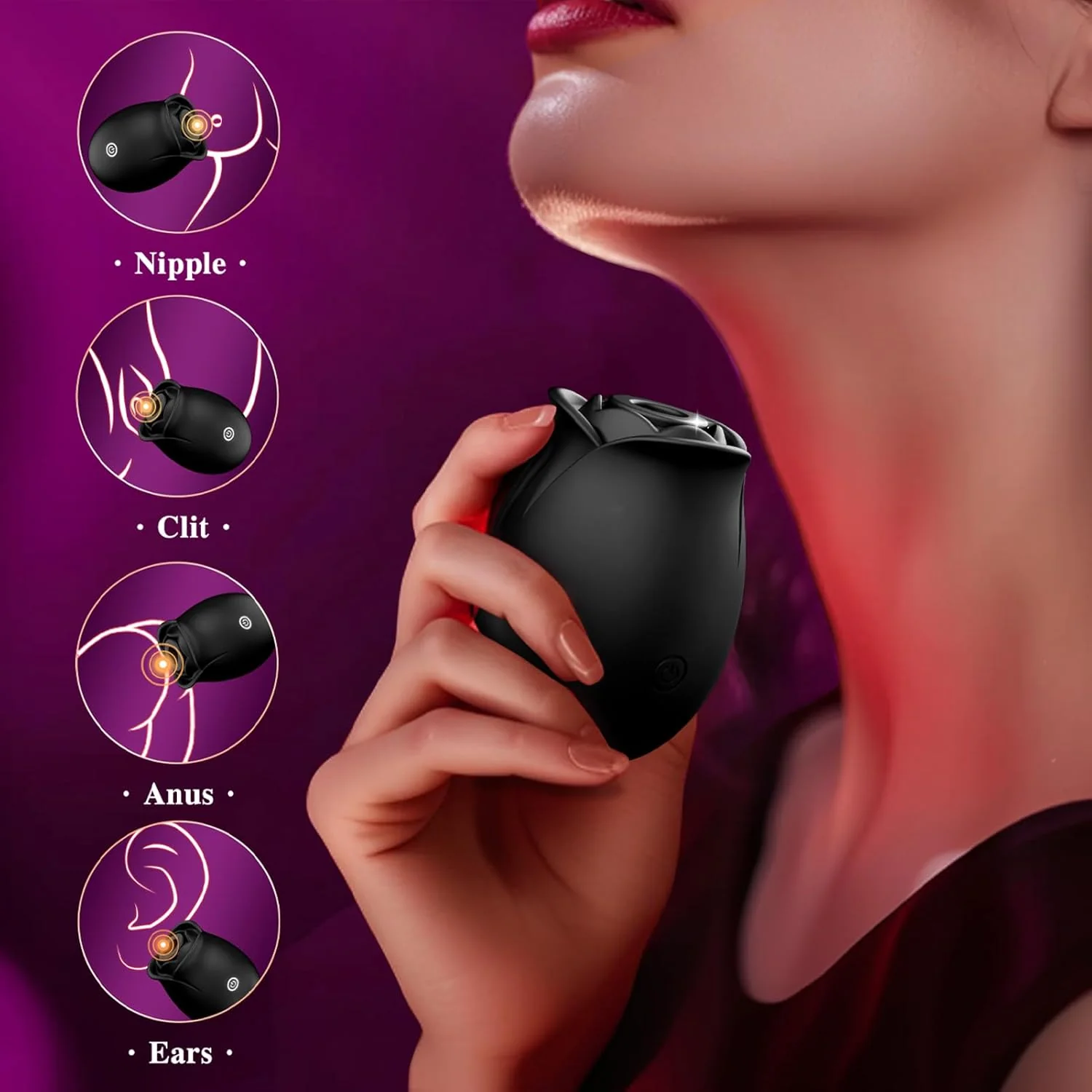 BloomPulse App-Controlled Rose Dual Suction Vibrator - Image 5
