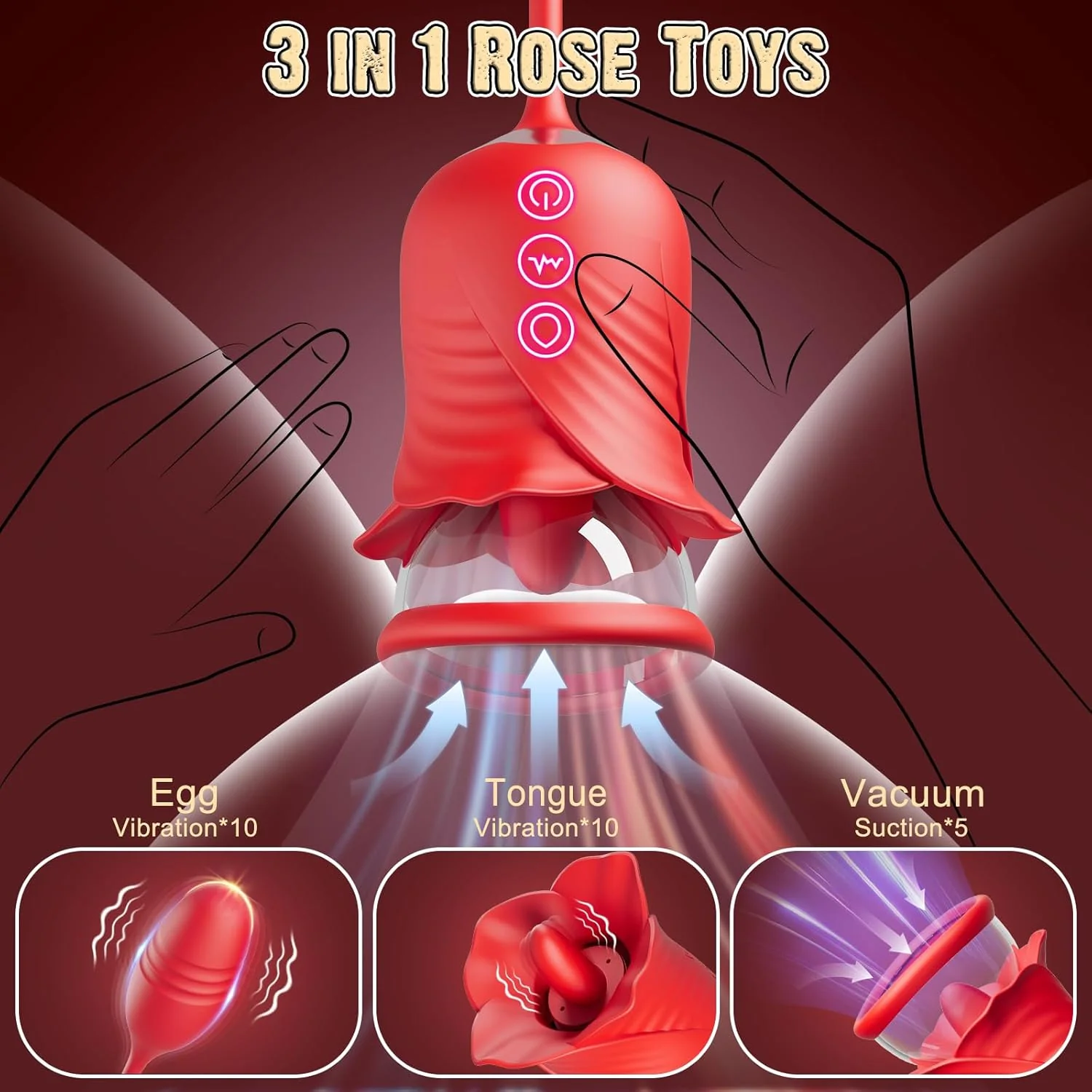 BloomQueen 3-in-1 Clit Pump Vibrator - Image 4