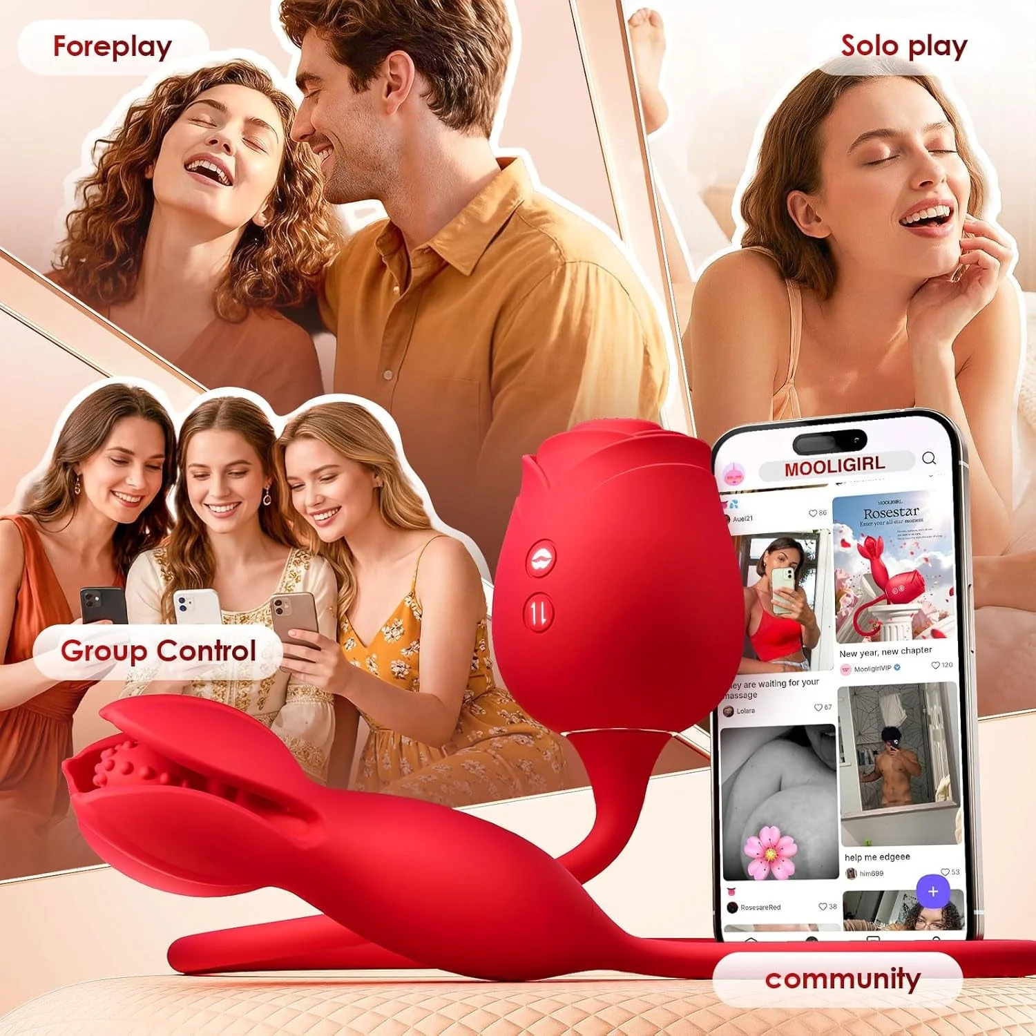 BloomRose AI Duo Sucking Vibrator & Thrusting Dildo - Image 8