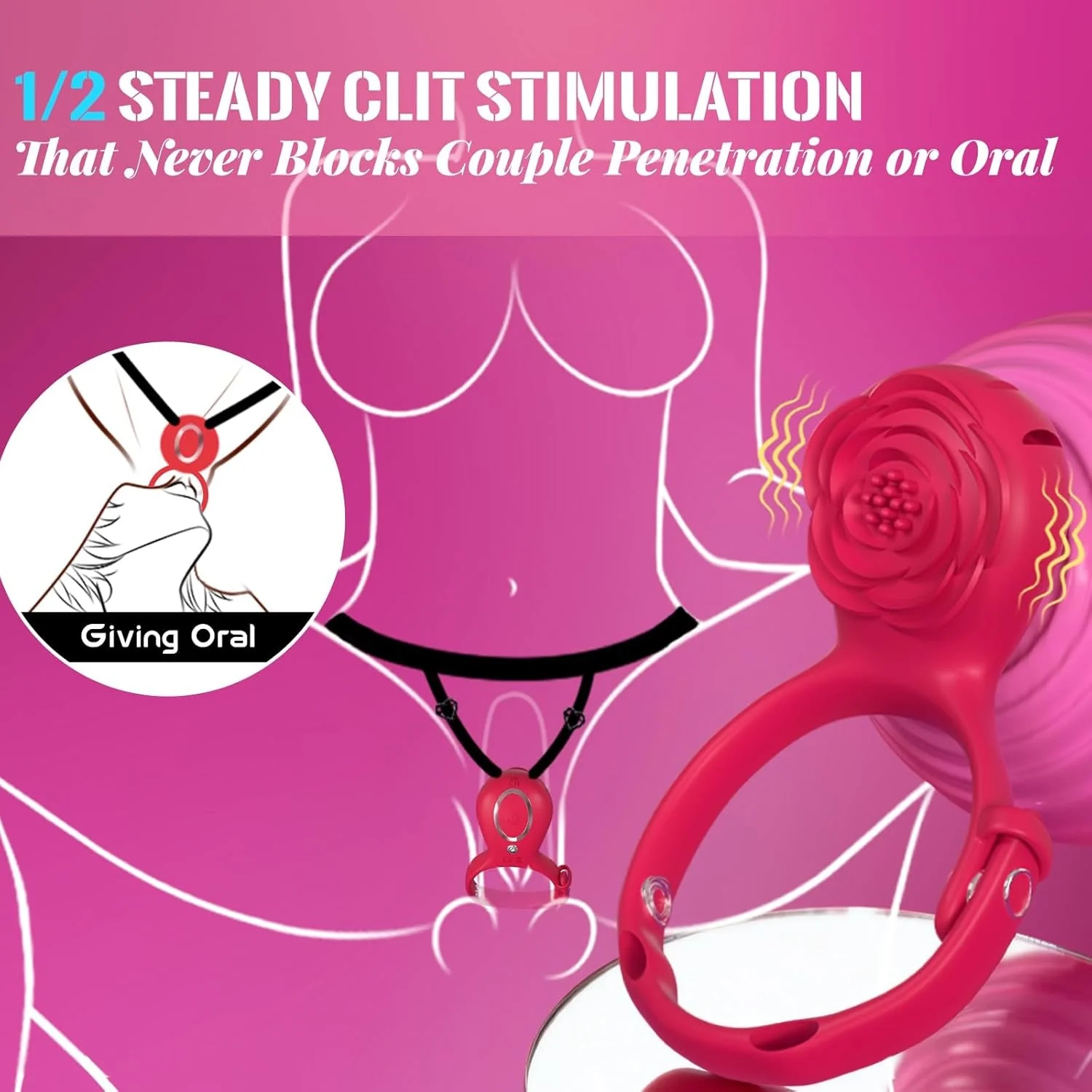 BloomSwitch 2-in-1 Wearable Vibrator Couples Ring - Image 2