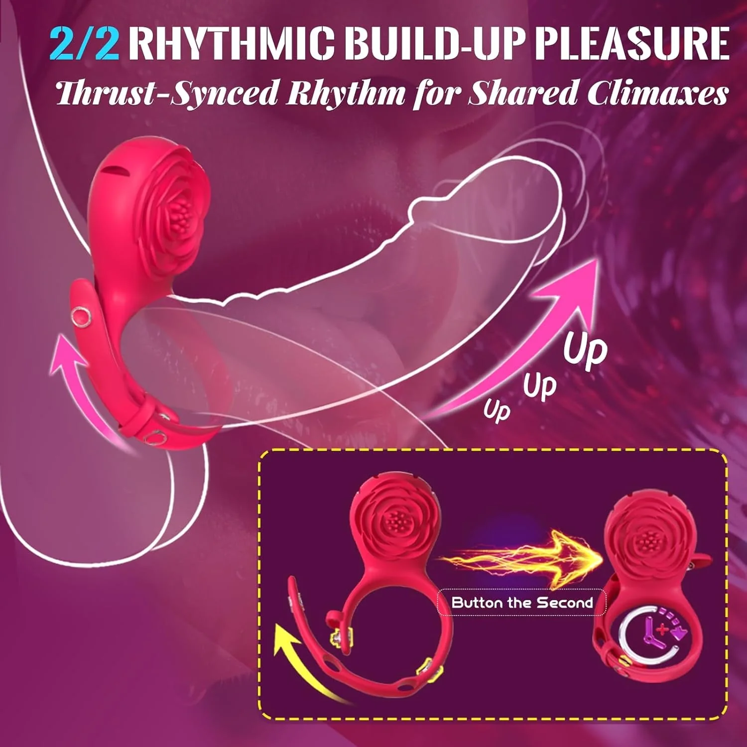 BloomSwitch 2-in-1 Wearable Vibrator Couples Ring - Image 3