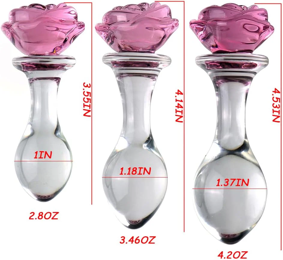 BlushBloom Rose Glass Anal Plug Set - Image 3