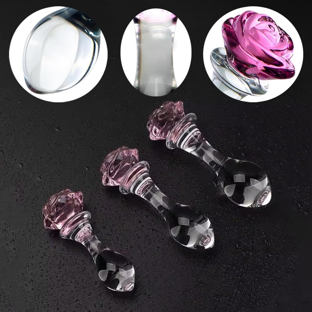BlushBloom Rose Glass Anal Plug Set - Image 4