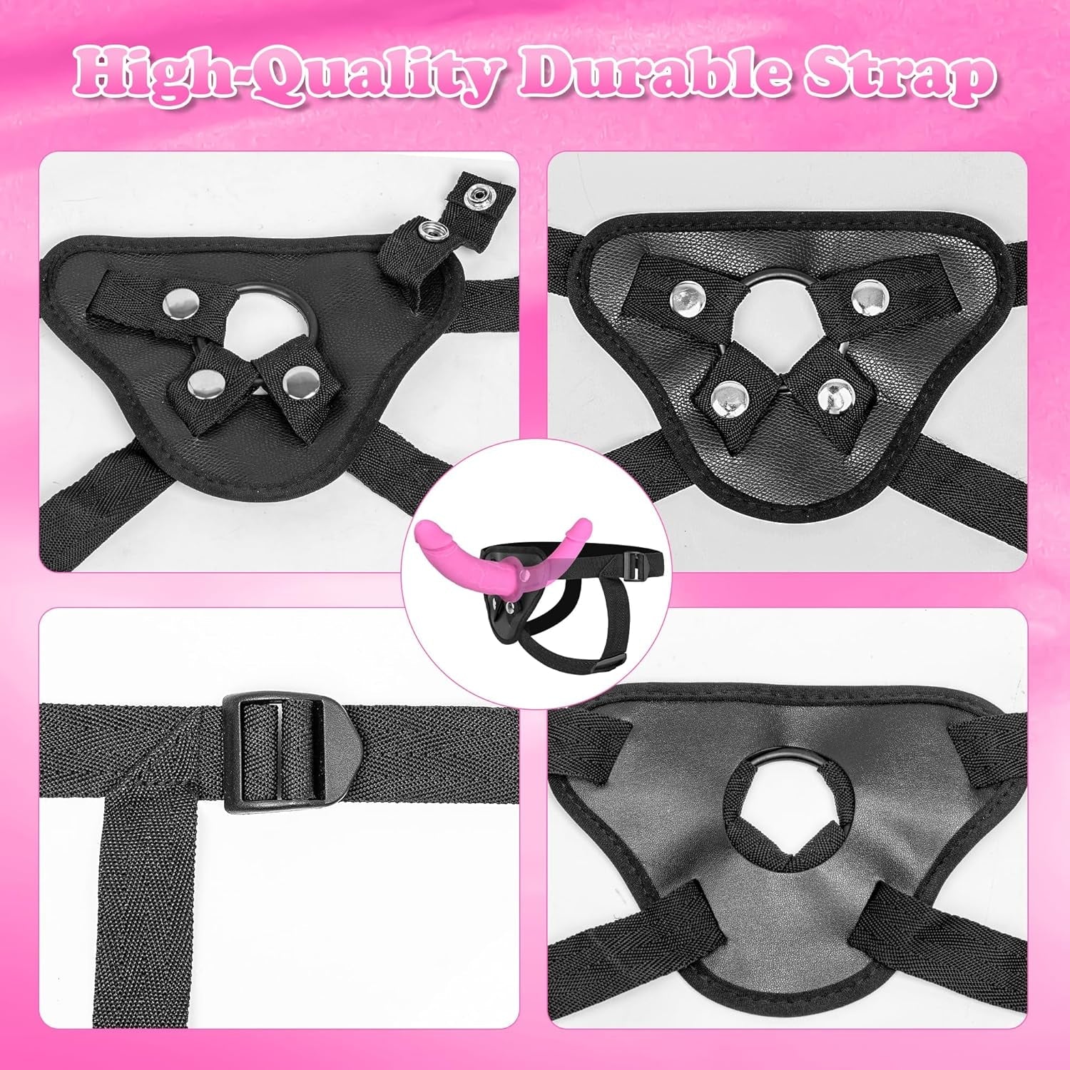 BlushDuo Double Ended Dildo Strap-On Adjustable Harness - Image 4