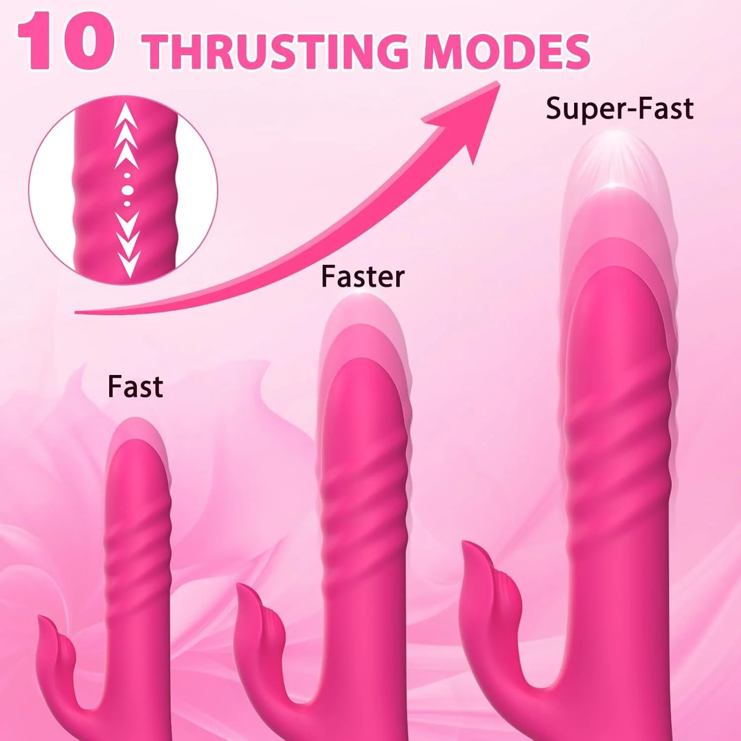 BlushPulse Pink Thrusting Rabbit Vibrator - Image 3