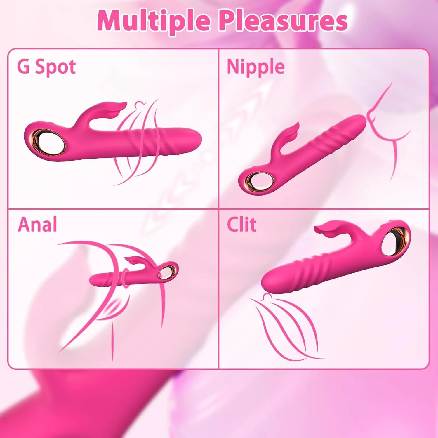 BlushPulse Pink Thrusting Rabbit Vibrator - Image 5