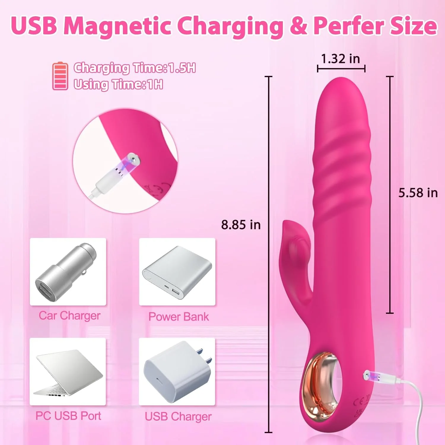 BlushPulse Pink Thrusting Rabbit Vibrator - Image 7