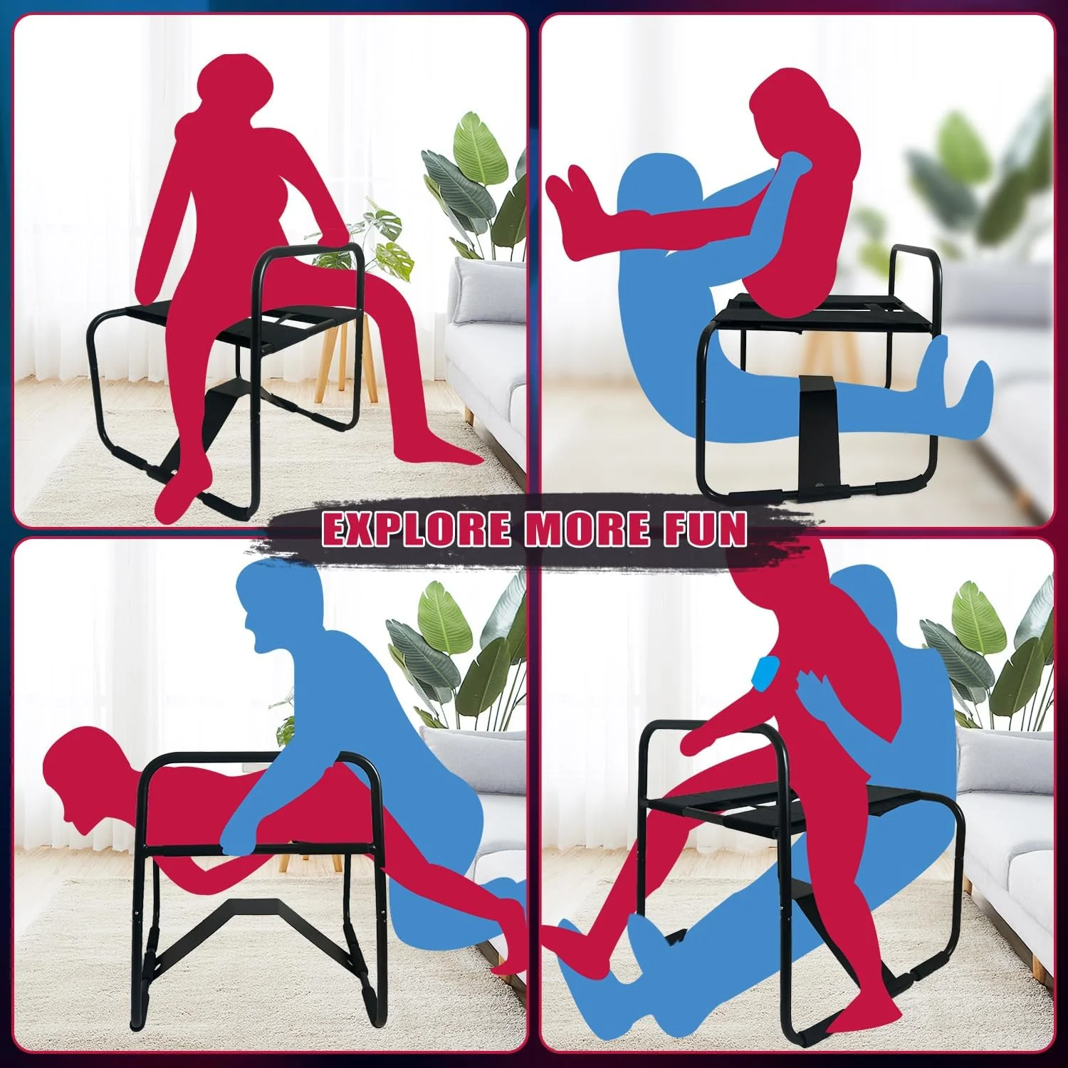 BounceEase Adjustable Sex Chair with Armrest - Image 3