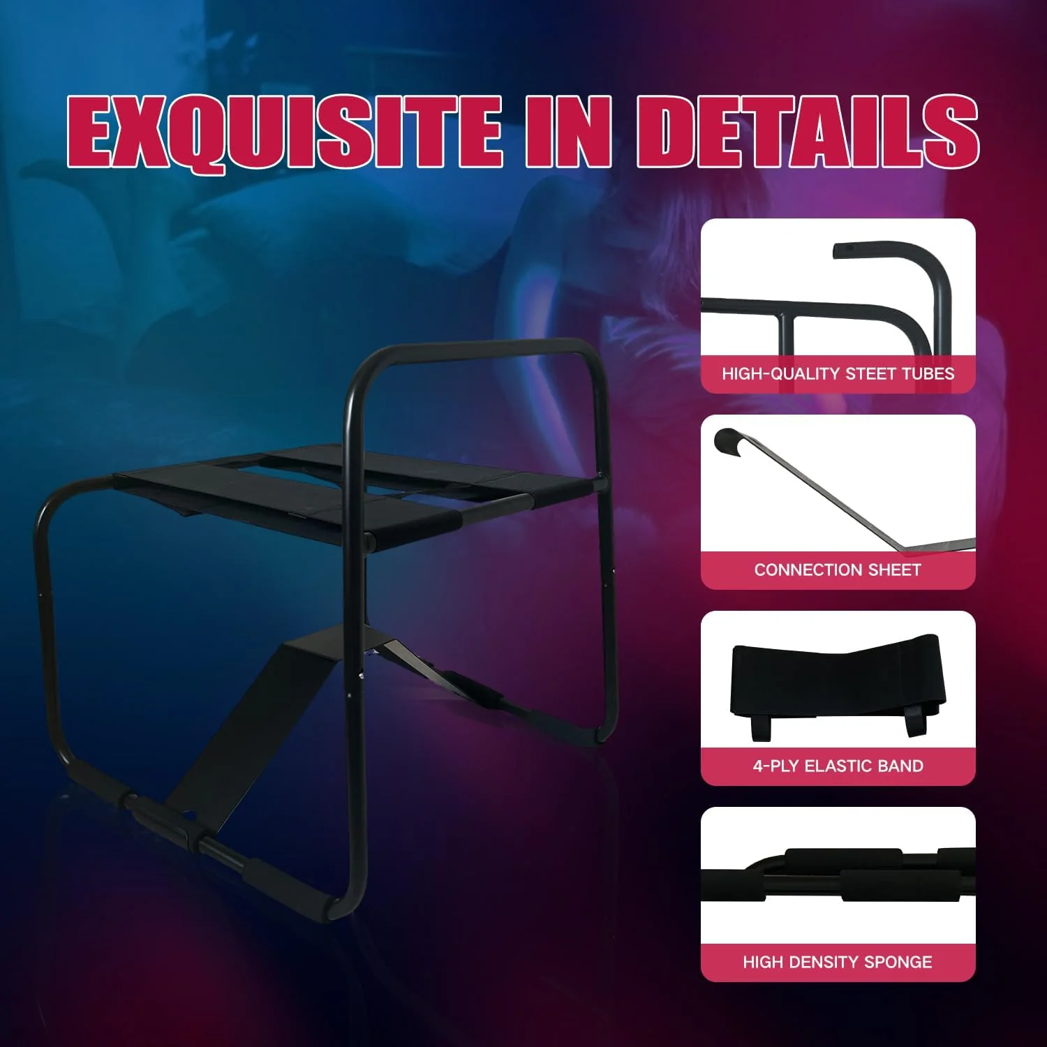 BounceEase Adjustable Sex Chair with Armrest - Image 4