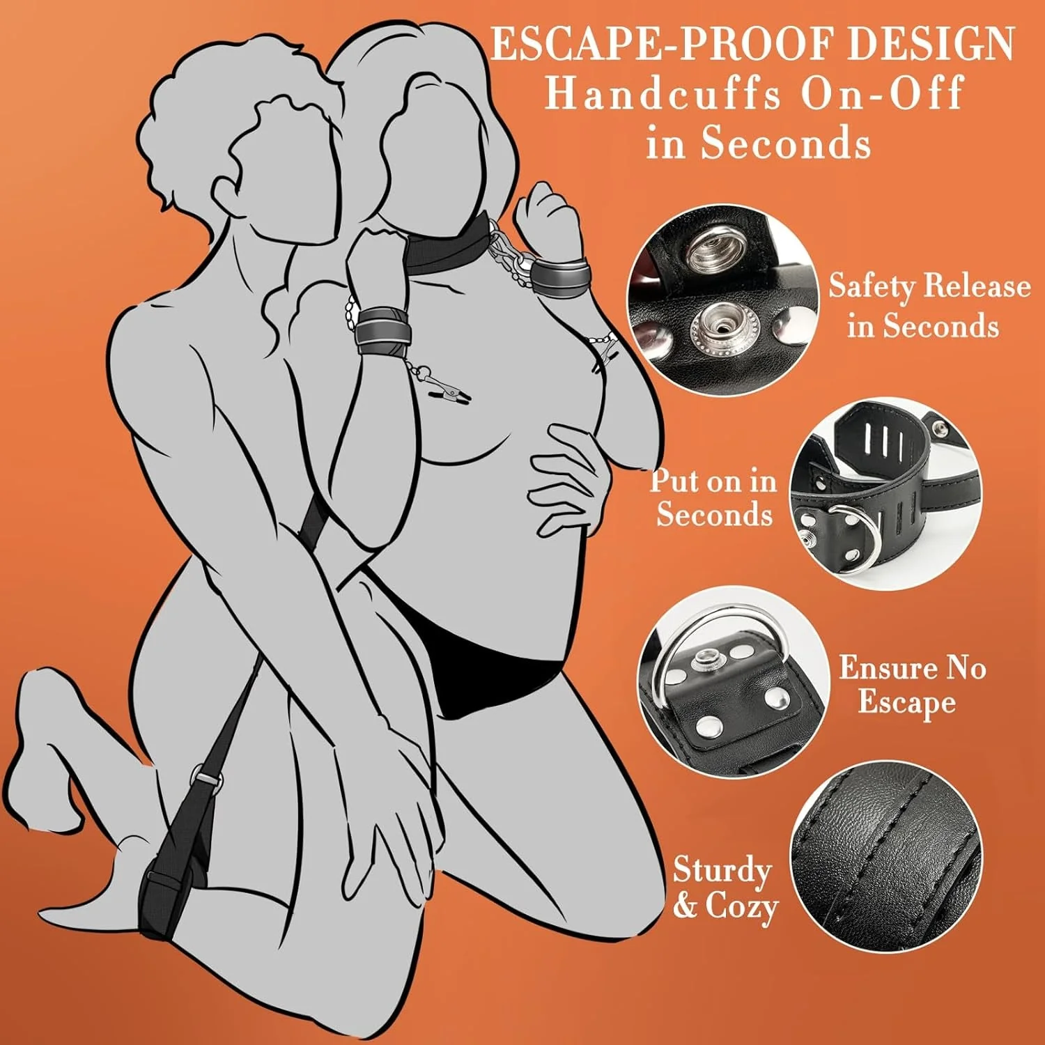 BoundSymphony BDSM Sling Kit – Adjustable Cuffs & Nipple Clamps - Image 3