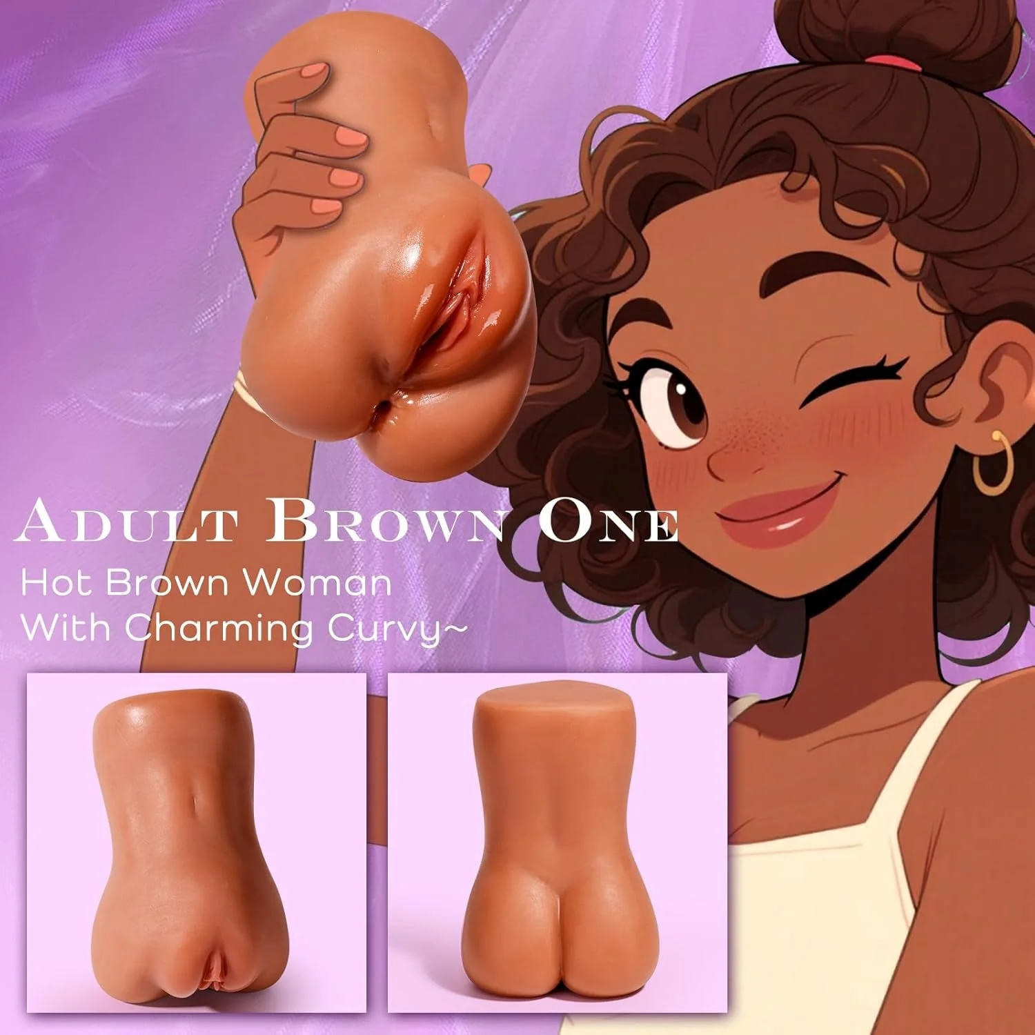 BronzeVale Brown Dual-Channel Pocket Pussy Stroker - Image 3