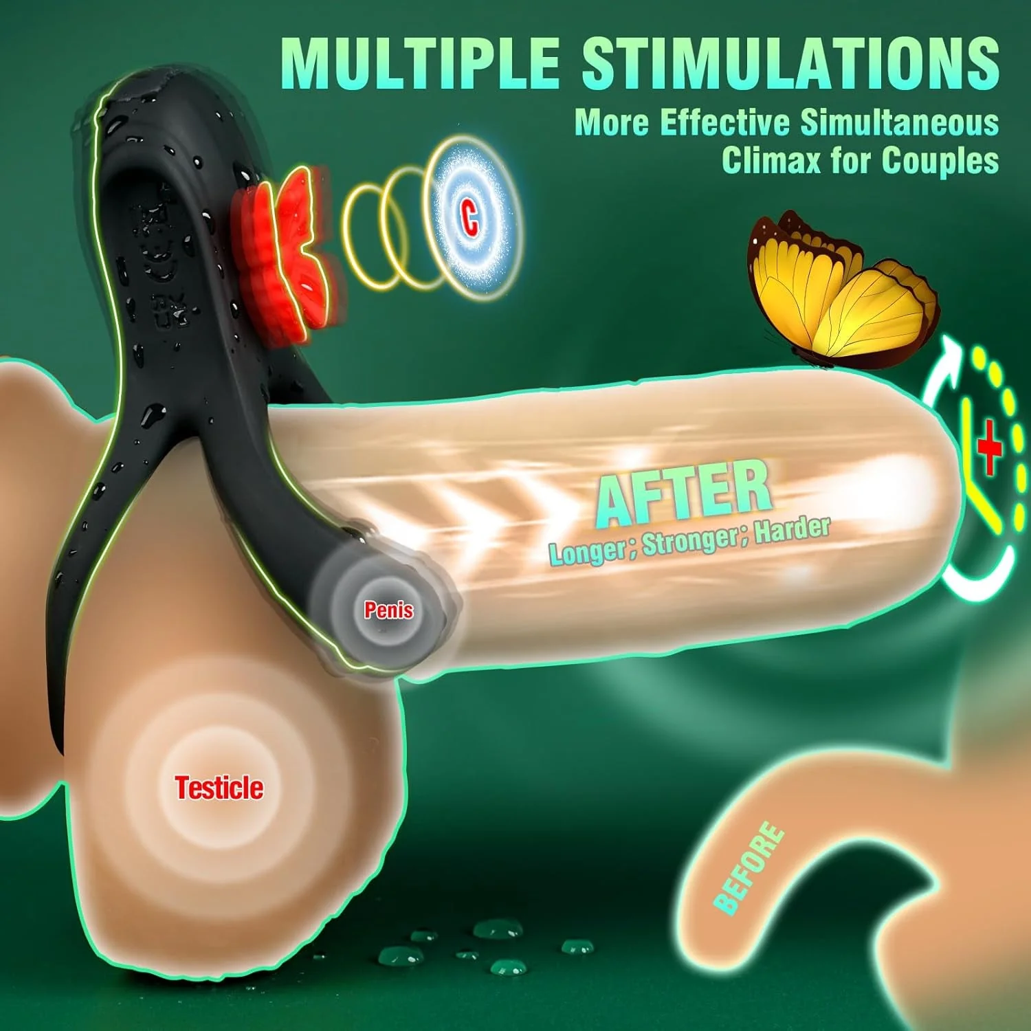 ButterflyRush Powerful Vibrating Couples Cock Ring - Image 2