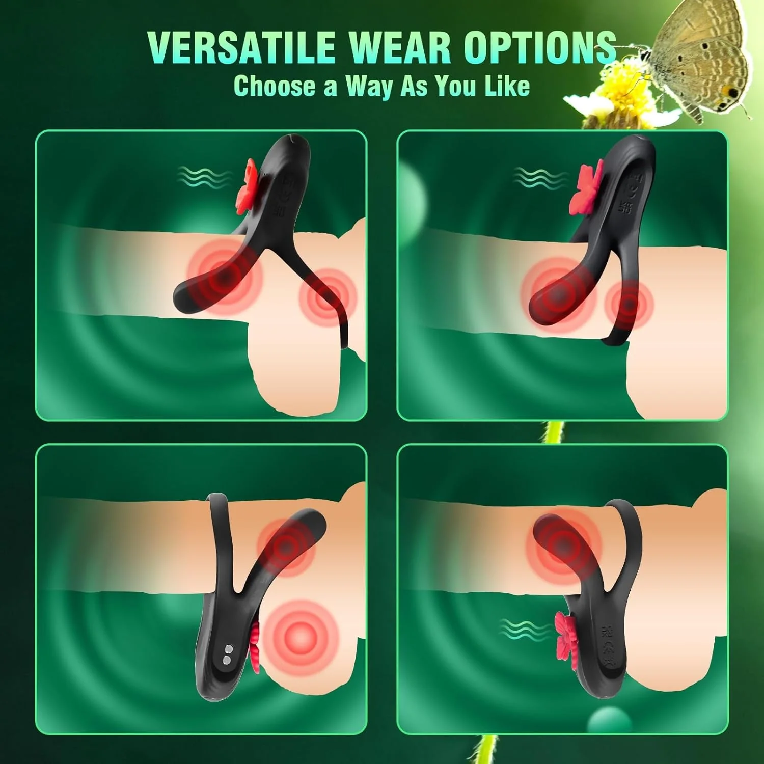 ButterflyRush Powerful Vibrating Couples Cock Ring - Image 4