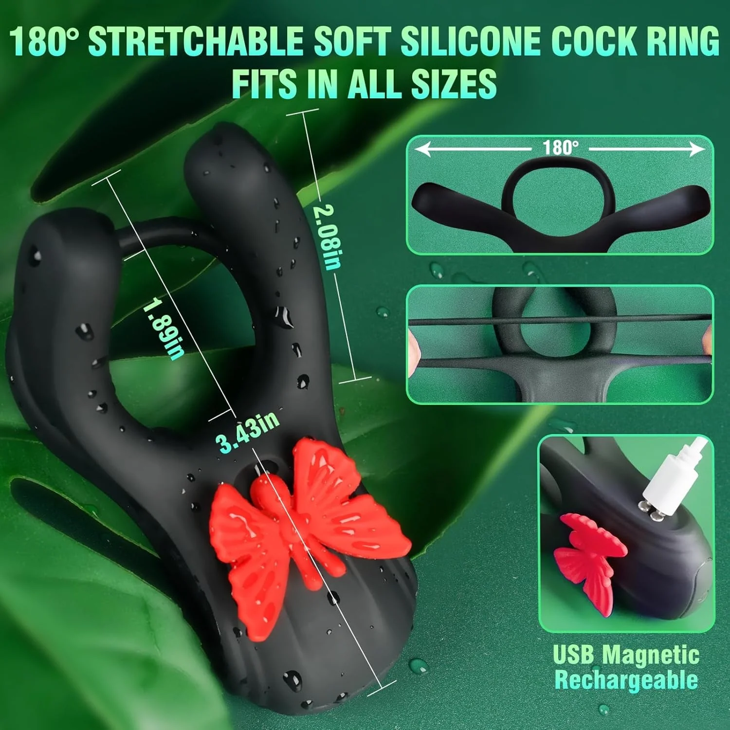 ButterflyRush Powerful Vibrating Couples Cock Ring - Image 5
