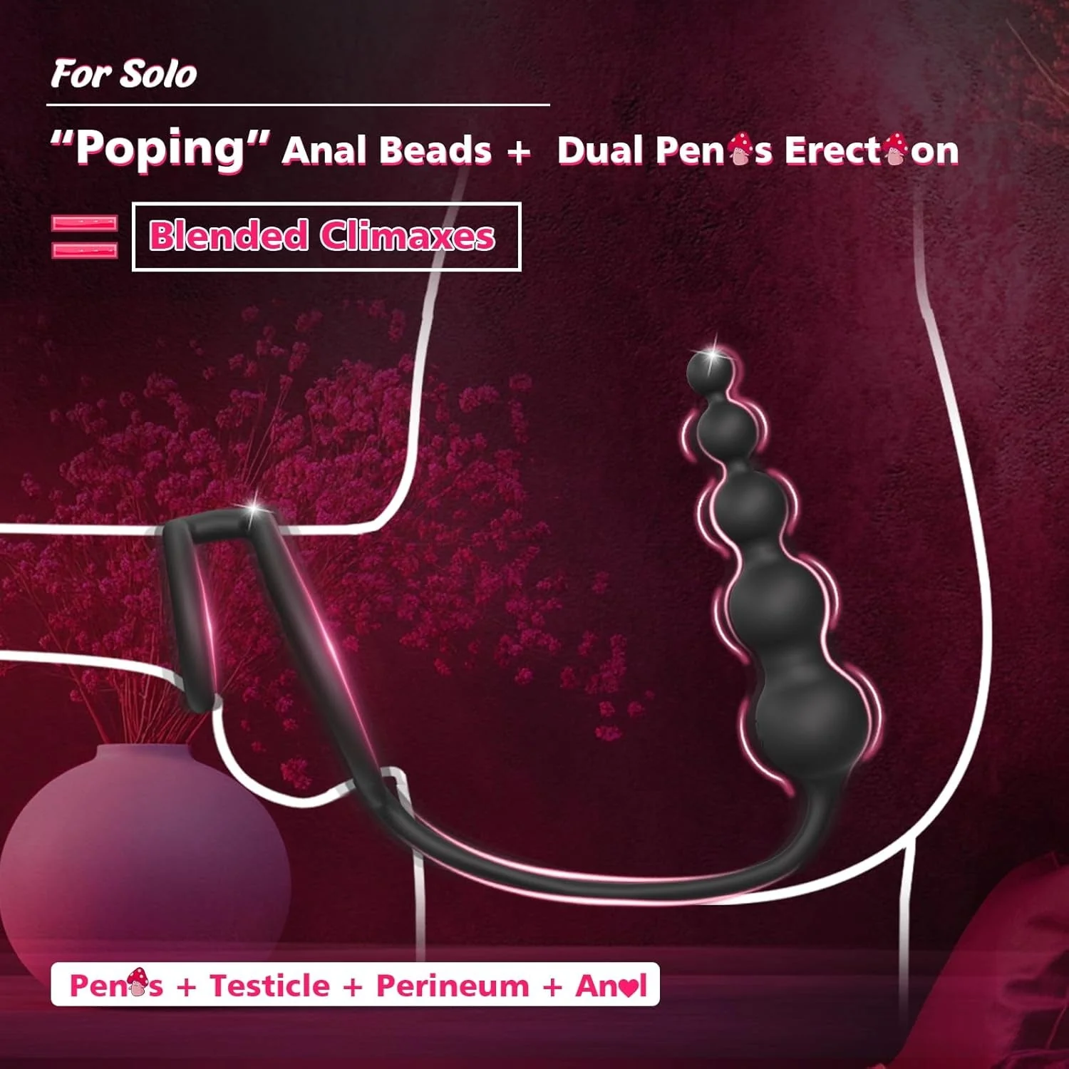 CascadeBeads Double Cock Ring Prostate Massager - Image 2