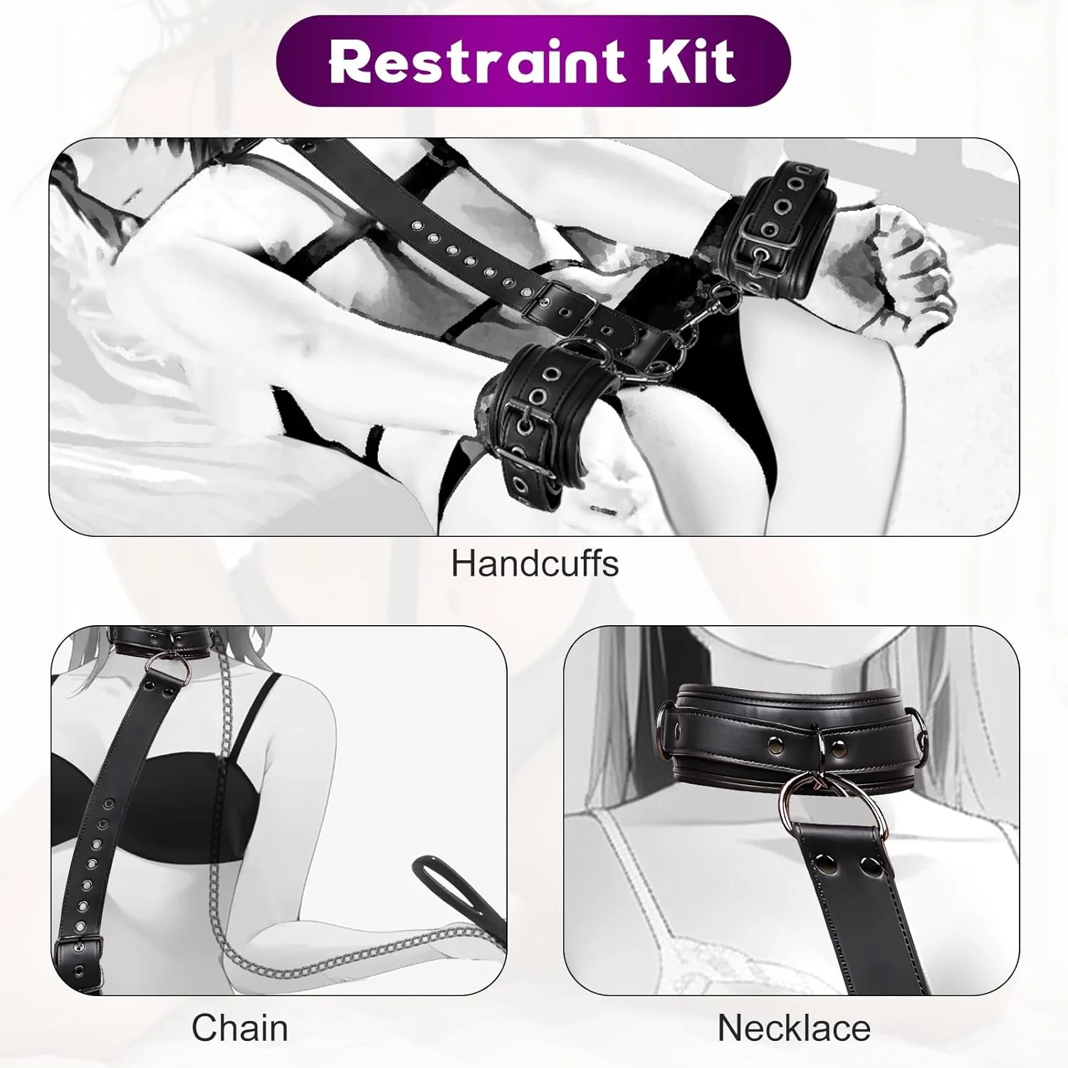 ChainLink Neck-to-Wrist Bondage Kit - Image 6