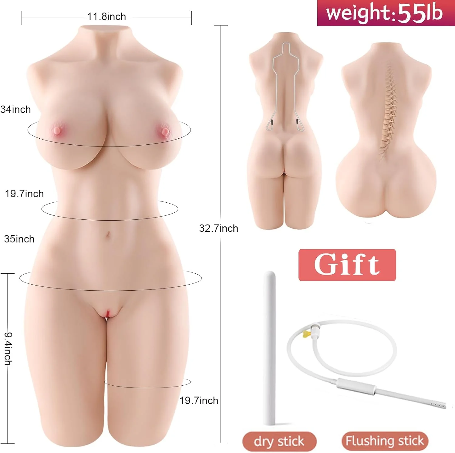 Charlotte 55lbs 3-in-1 Lifelike Sex Doll - Image 2