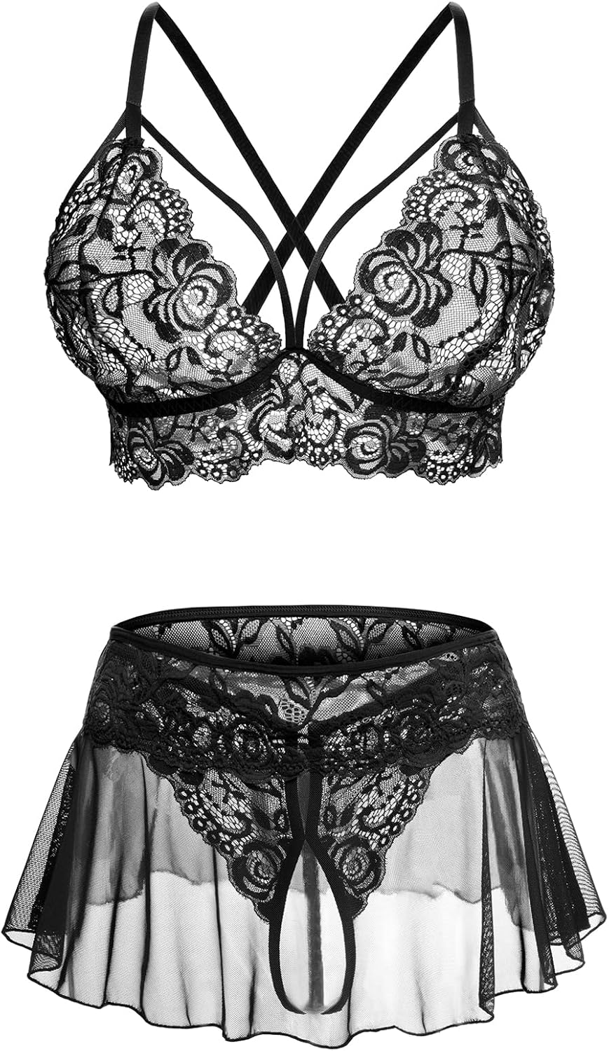 CharmLace 3-Piece Lace Skirt Lingerie Set - Image 7