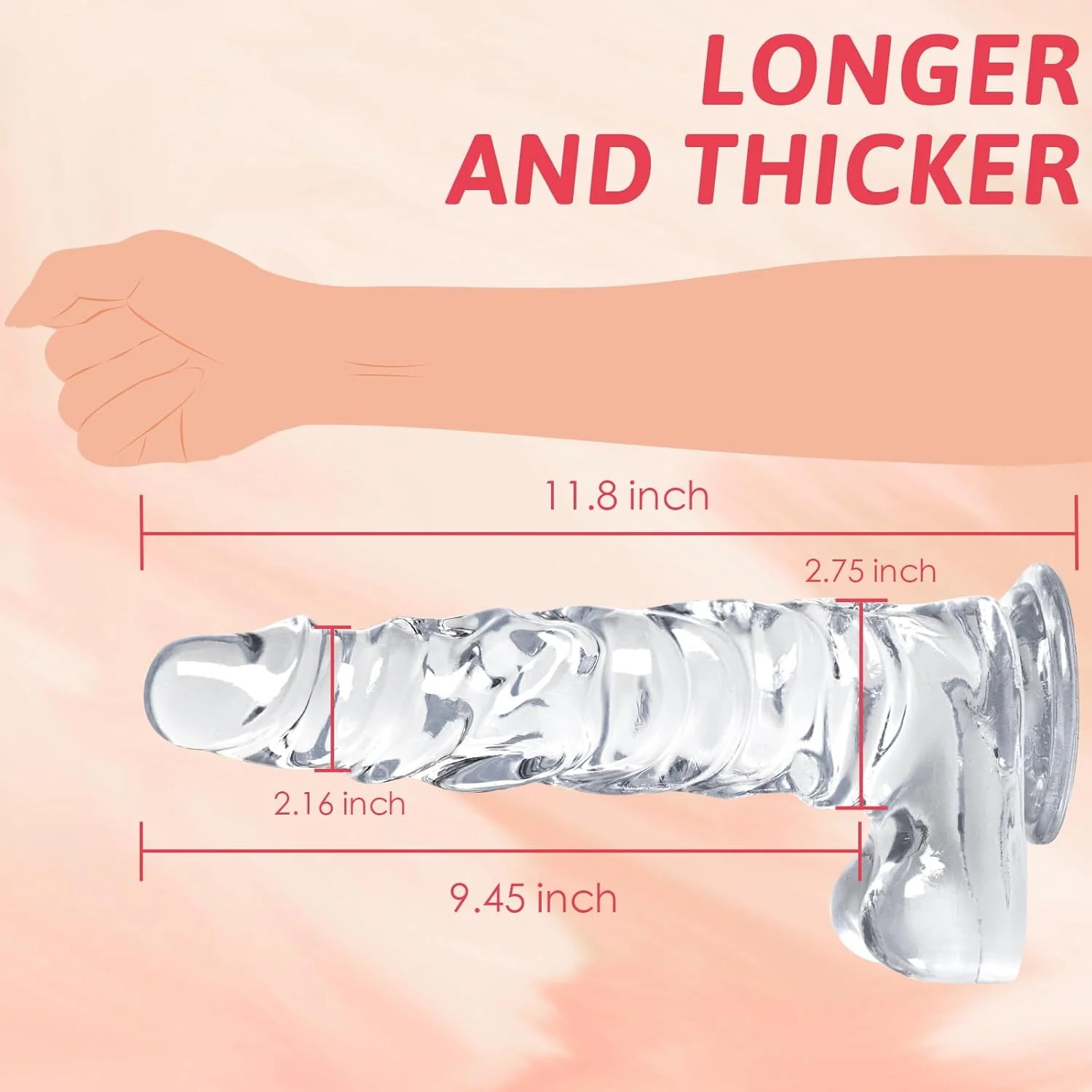 ClearCrave 11.8" Muscled Dildo - Image 3