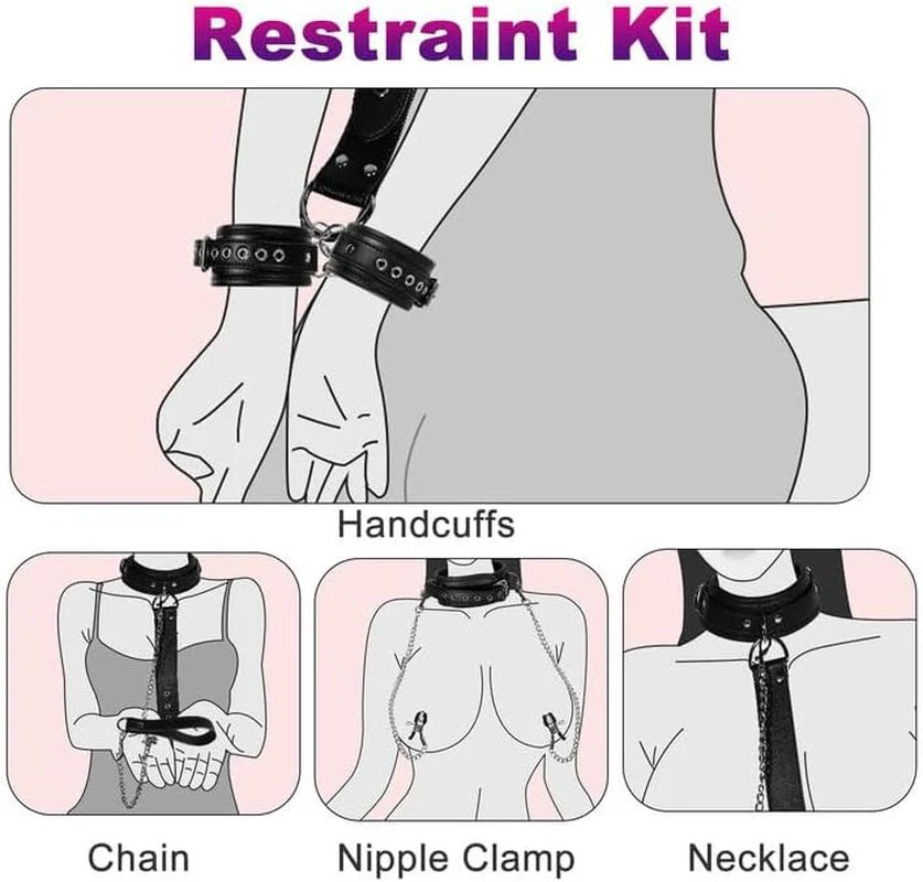 CommandLine 4-in-1 Neck-to-Wrist BDSM Restraint Set - Image 3