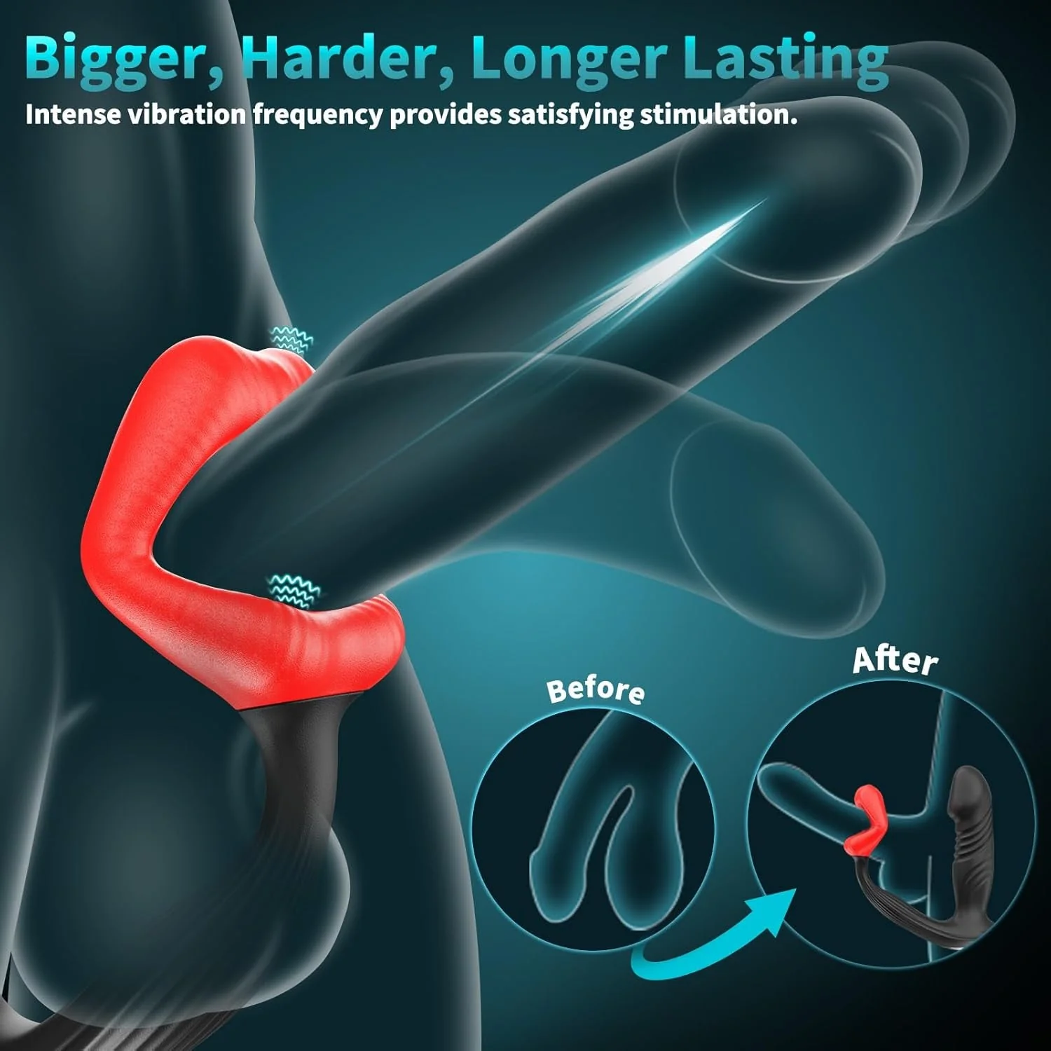 CrimsonLips Prostate Massager Cock Ring 9+9 Modes - Image 4