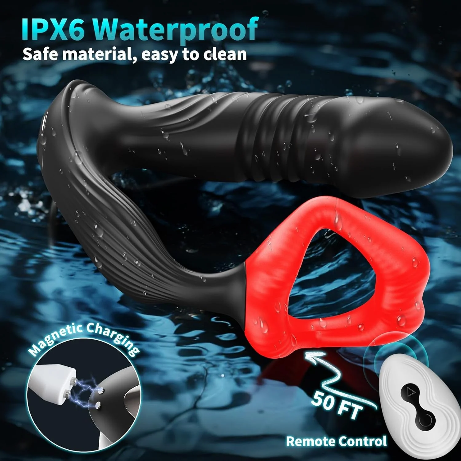 CrimsonLips Prostate Massager Cock Ring 9+9 Modes - Image 7