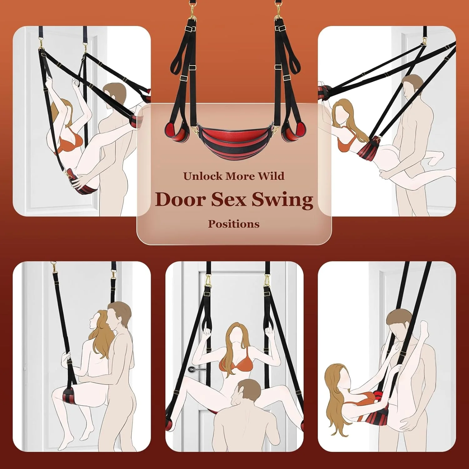 CrimsonLock Door & Thigh Restraints Sex Swing - Image 3