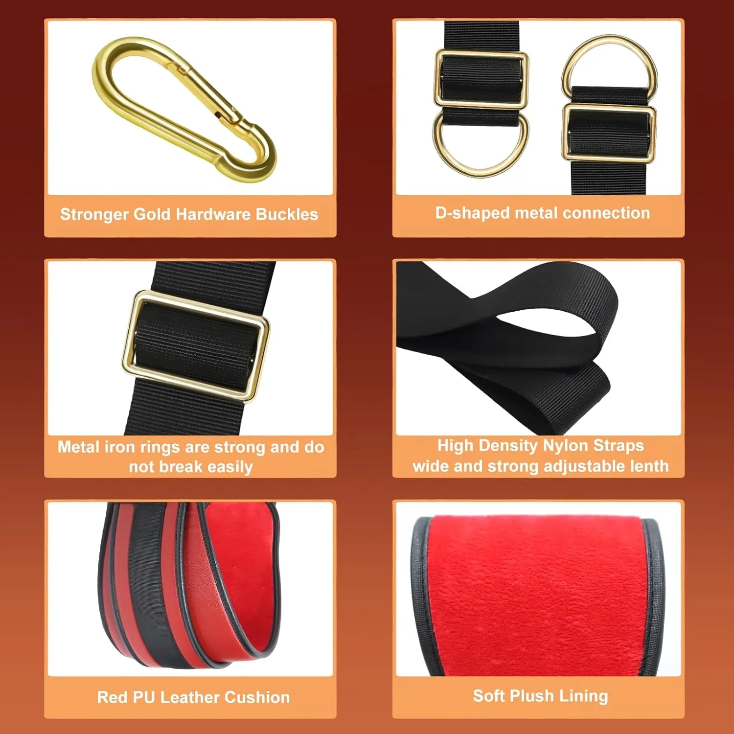 CrimsonLock Door & Thigh Restraints Sex Swing - Image 5
