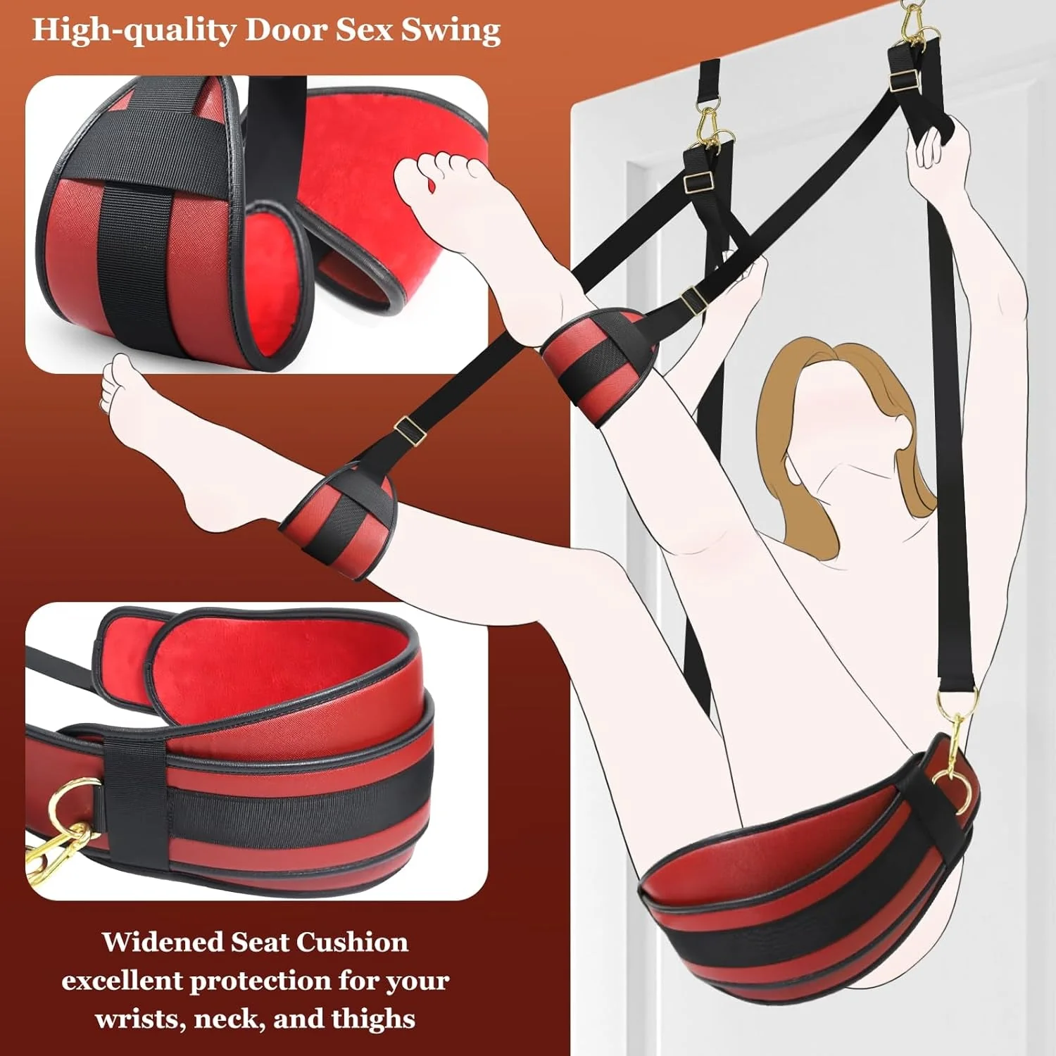 CrimsonLock Door & Thigh Restraints Sex Swing - Image 6
