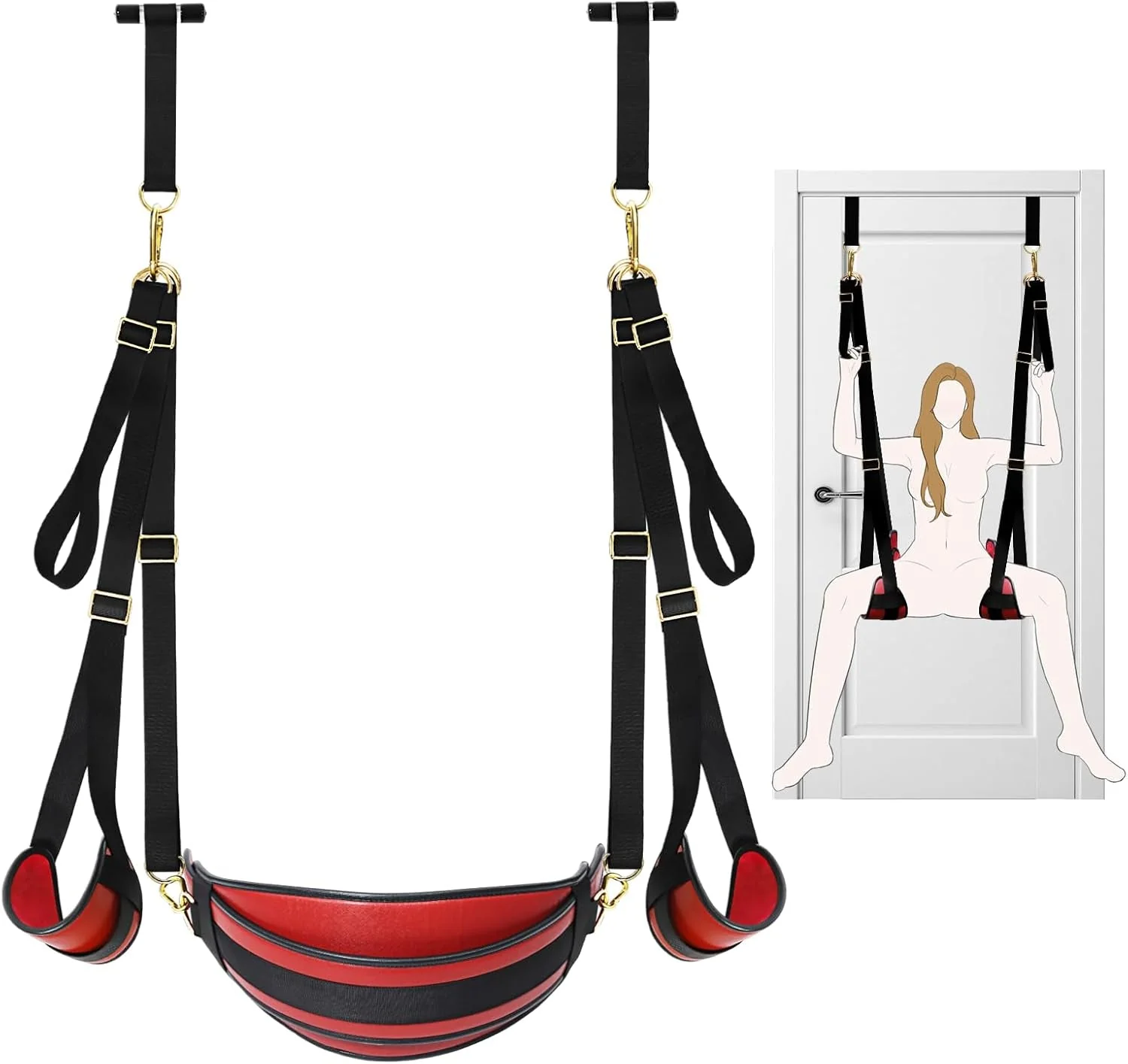 CrimsonLock Door & Thigh Restraints Sex Swing - Image 9