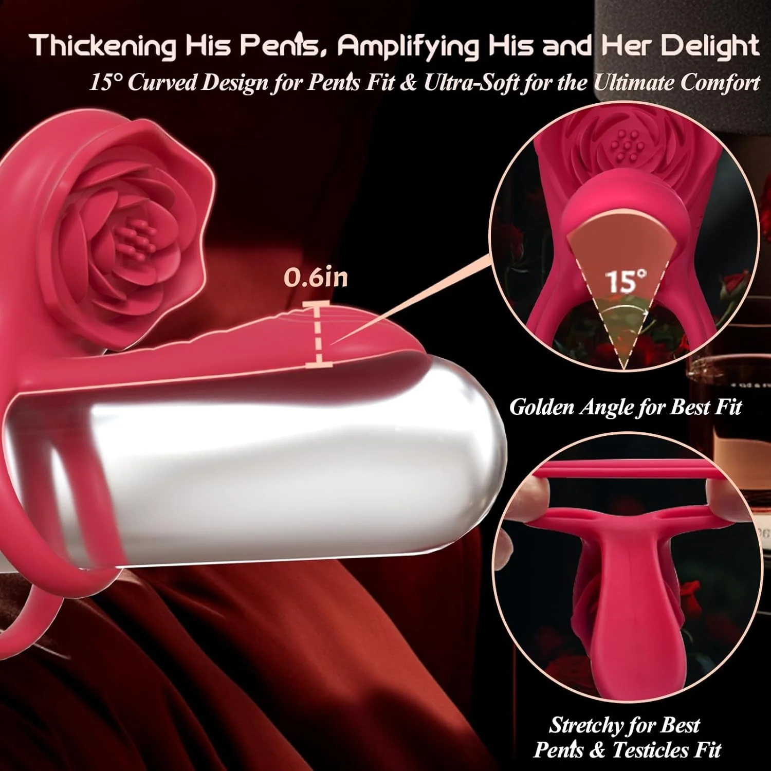 CrimsonQuartet Vibrating Cock Ring Clit Stim Sleeve 9 Modes - Image 3