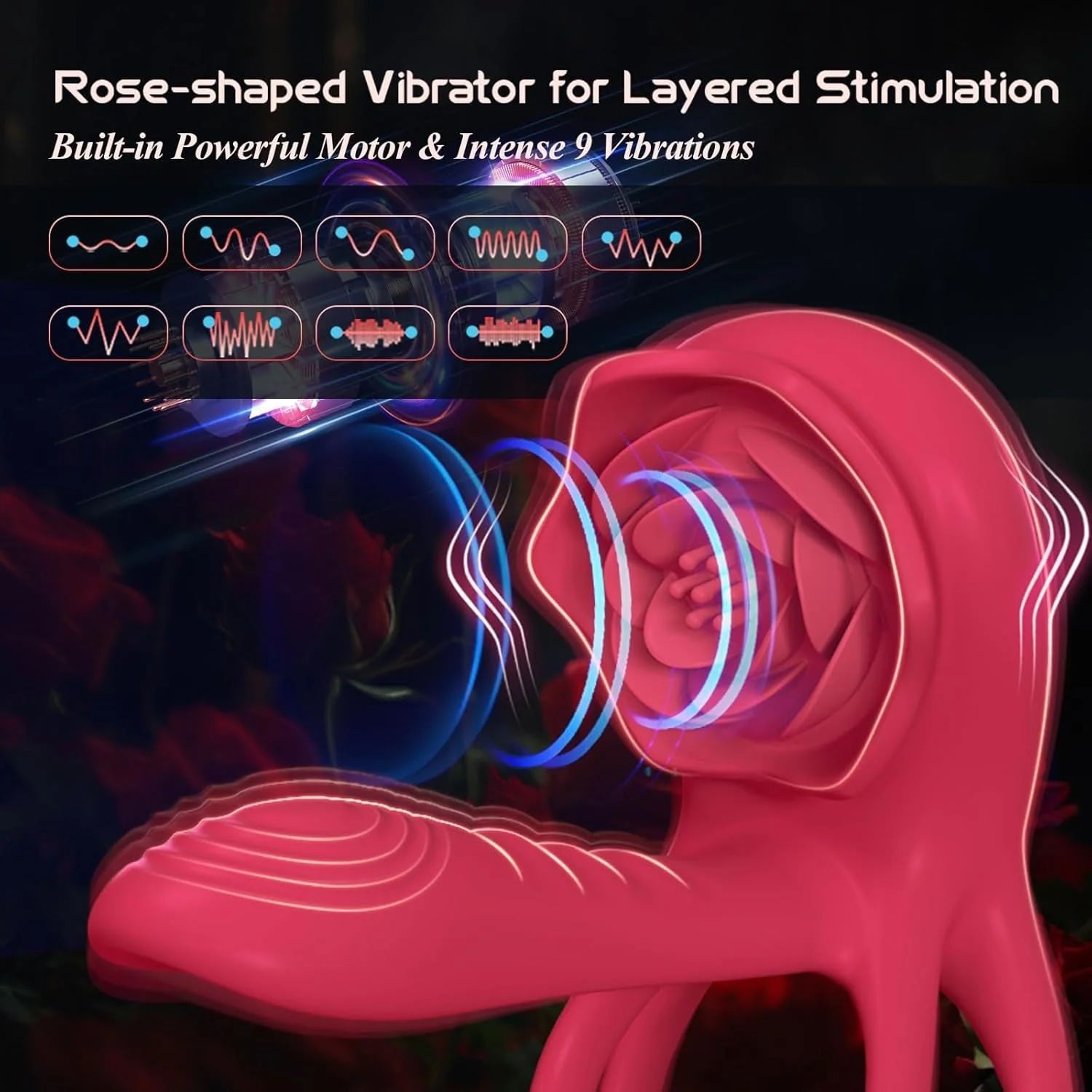 CrimsonQuartet Vibrating Cock Ring Clit Stim Sleeve 9 Modes - Image 4