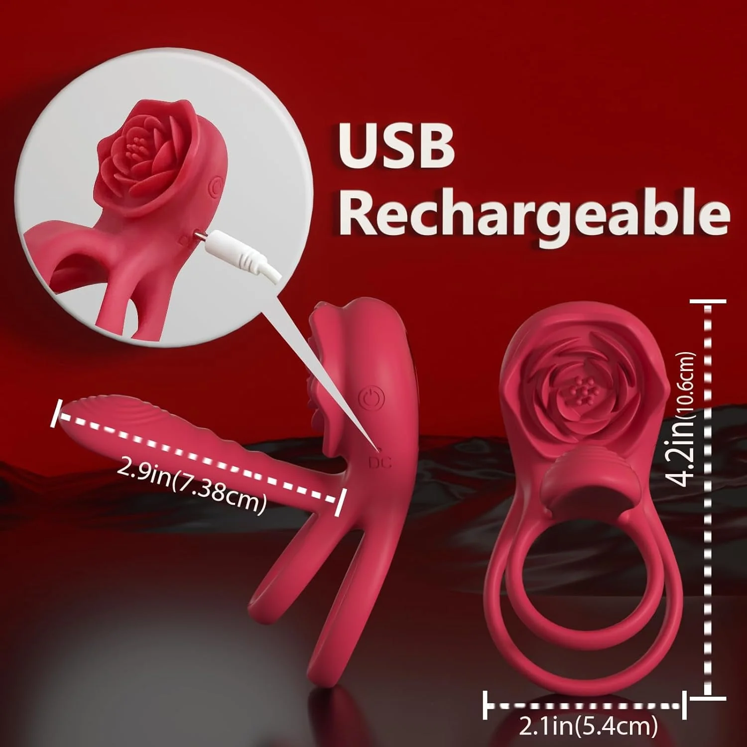 CrimsonQuartet Vibrating Cock Ring Clit Stim Sleeve 9 Modes - Image 8