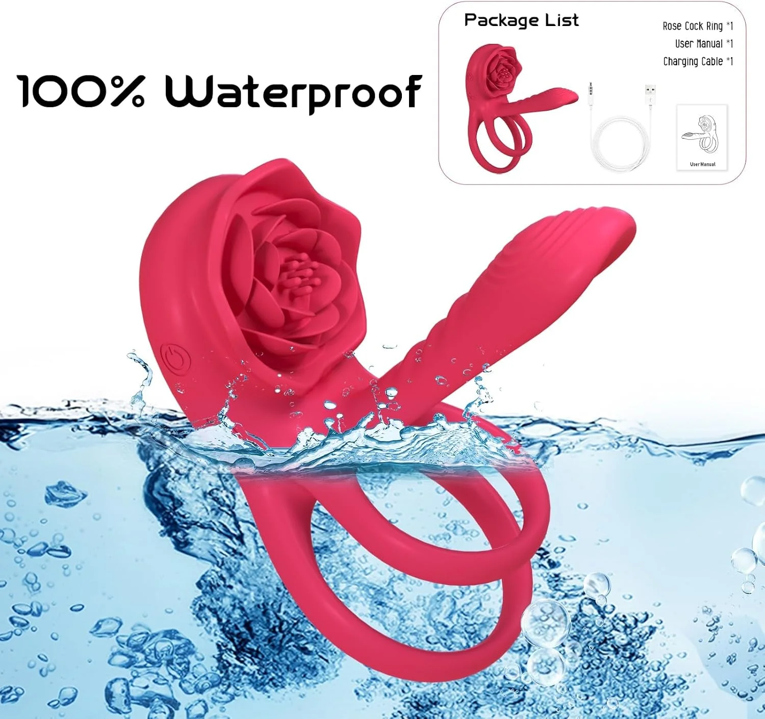 CrimsonQuartet Vibrating Cock Ring Clit Stim Sleeve 9 Modes - Image 9