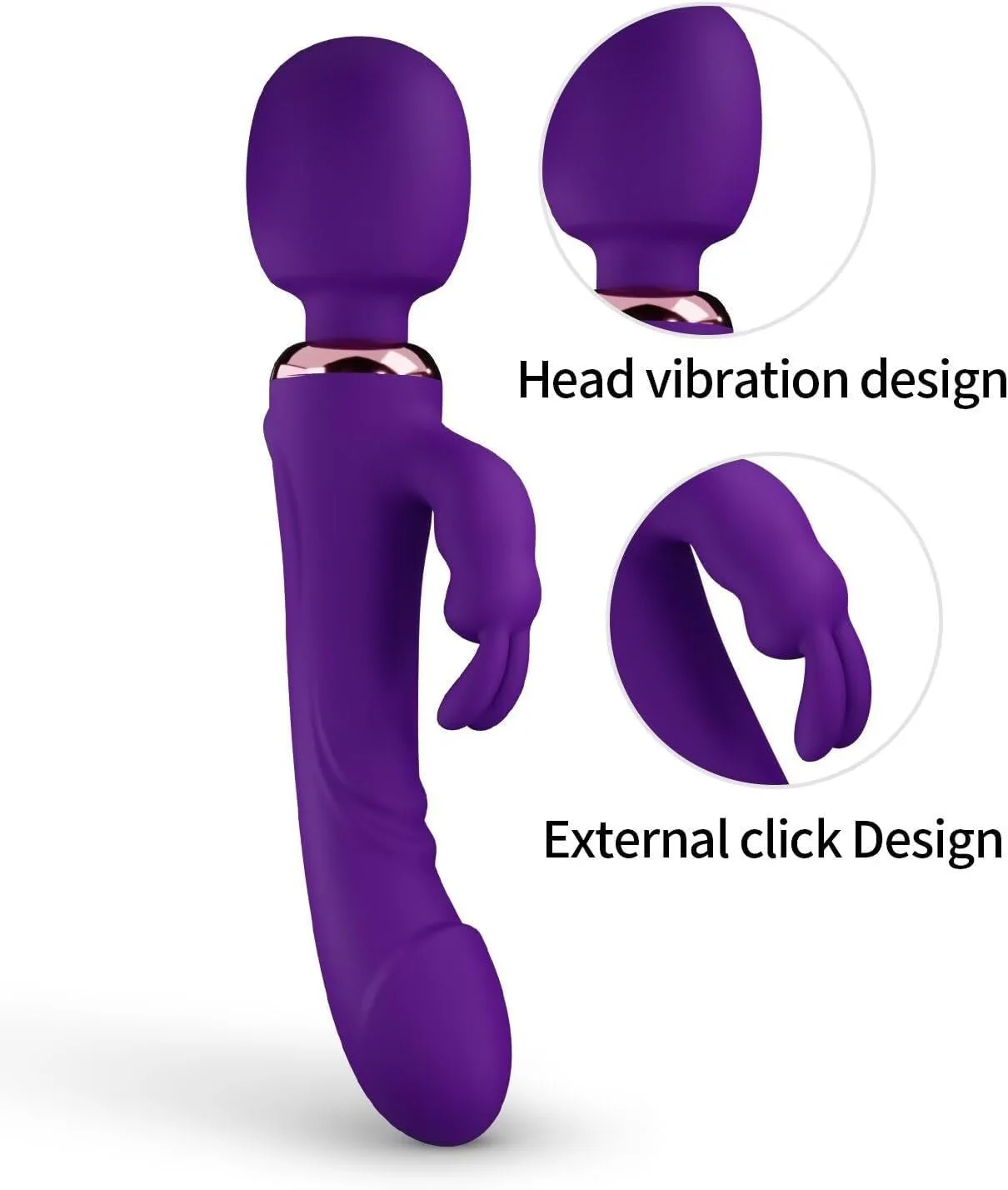 CrimsonTriad Triple Stimulation Rabbit Dildo Wand - Image 6