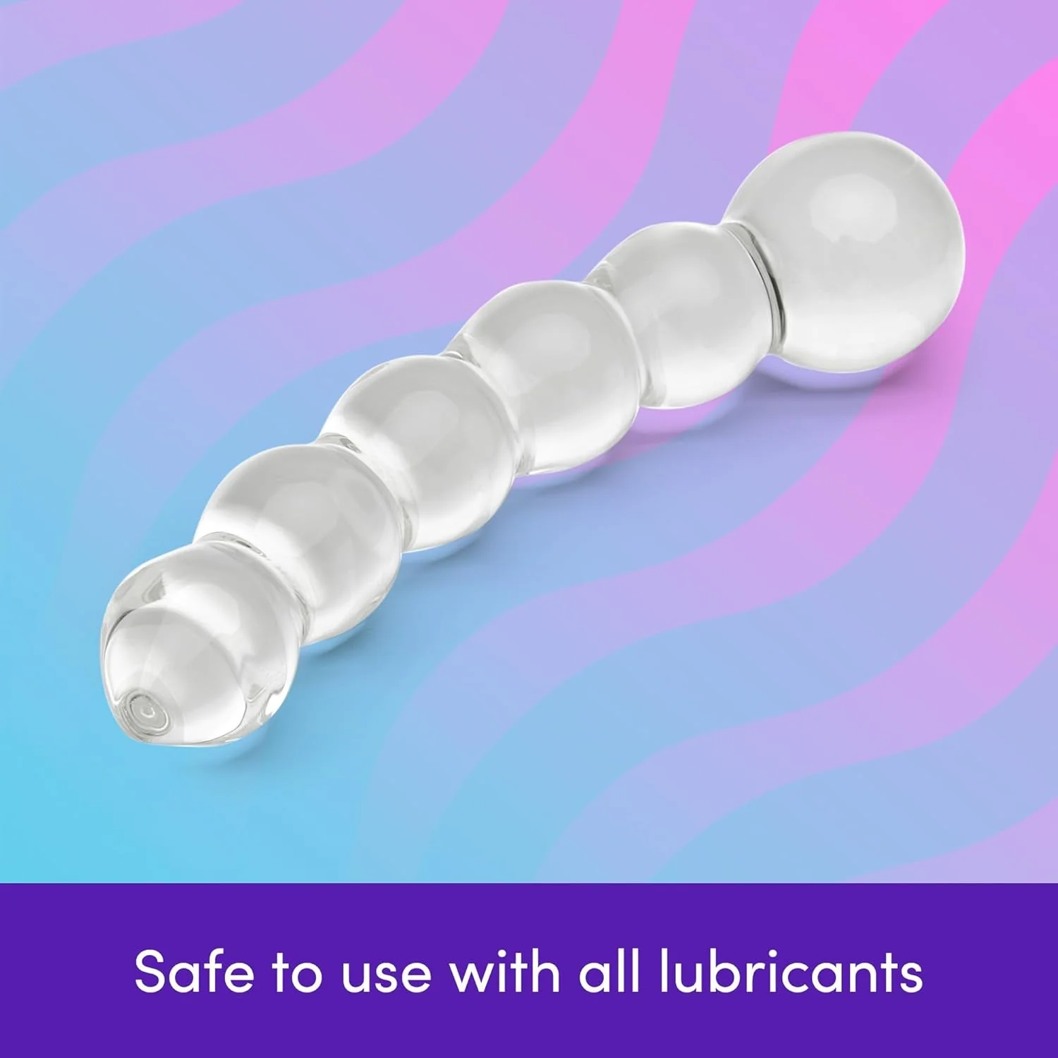 CrystalBead 7-Inch Glass Beaded Dildo - Image 4