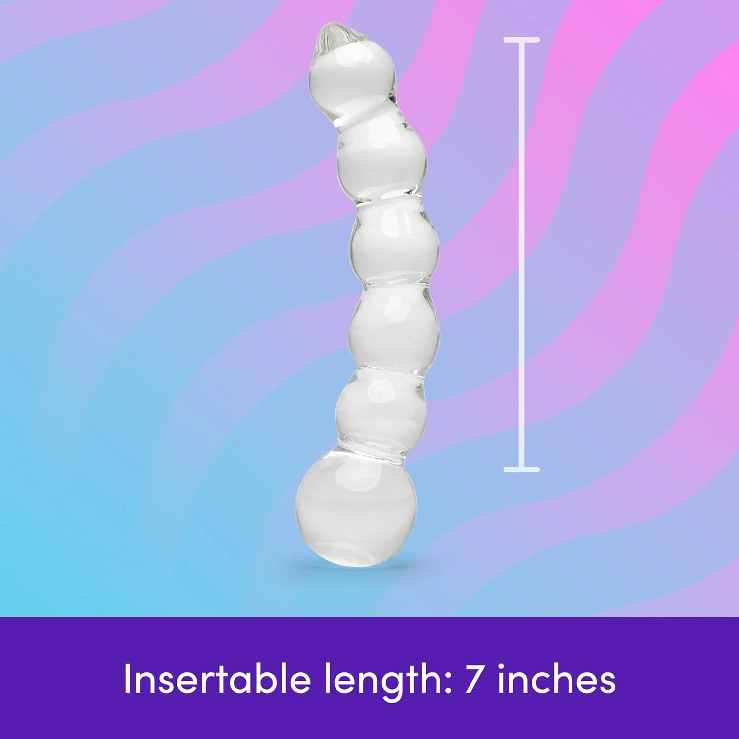CrystalBead 7-Inch Glass Beaded Dildo - Image 6