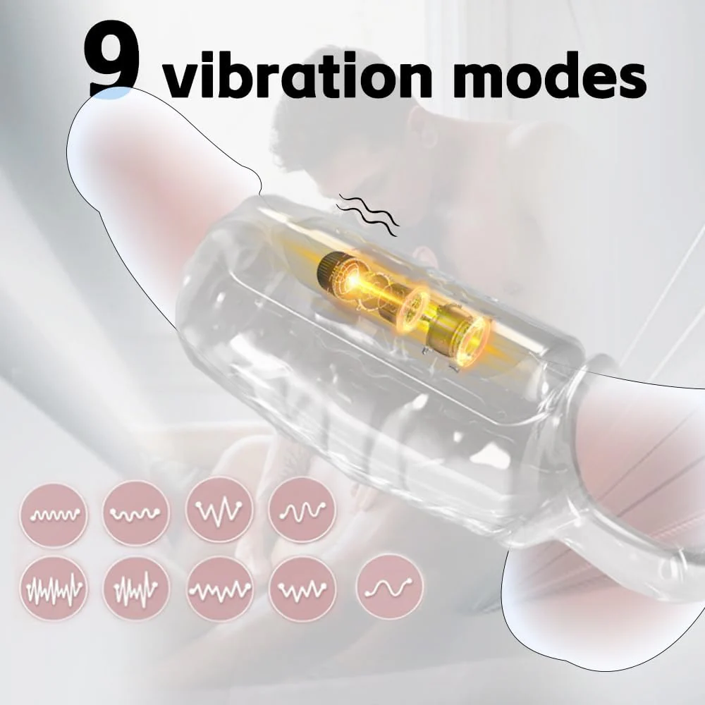 CrystalPulse Transparent Vibrating Penis Sleeve Ring - Image 3
