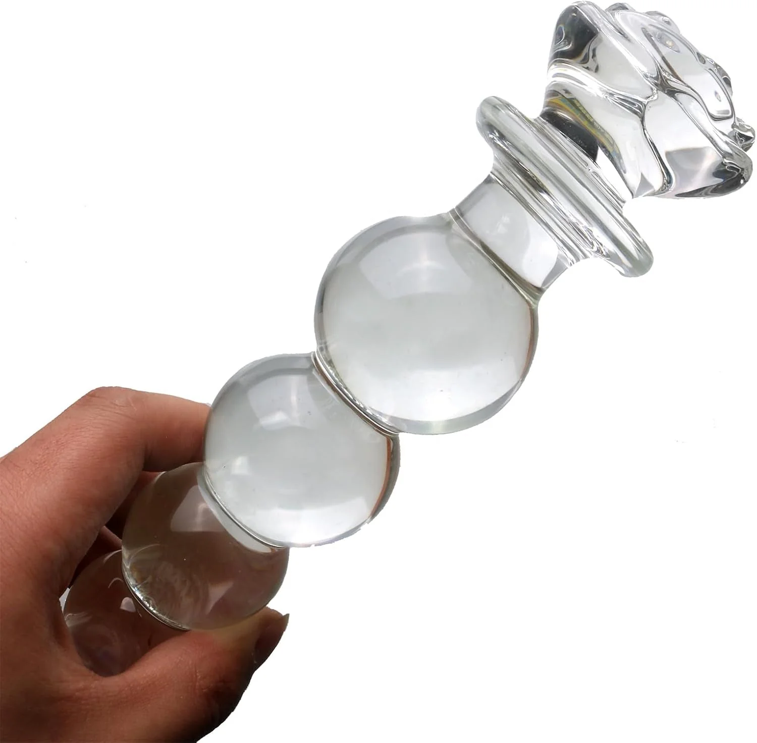 CrystalTrail Glass Beaded Anal Plug - Image 4
