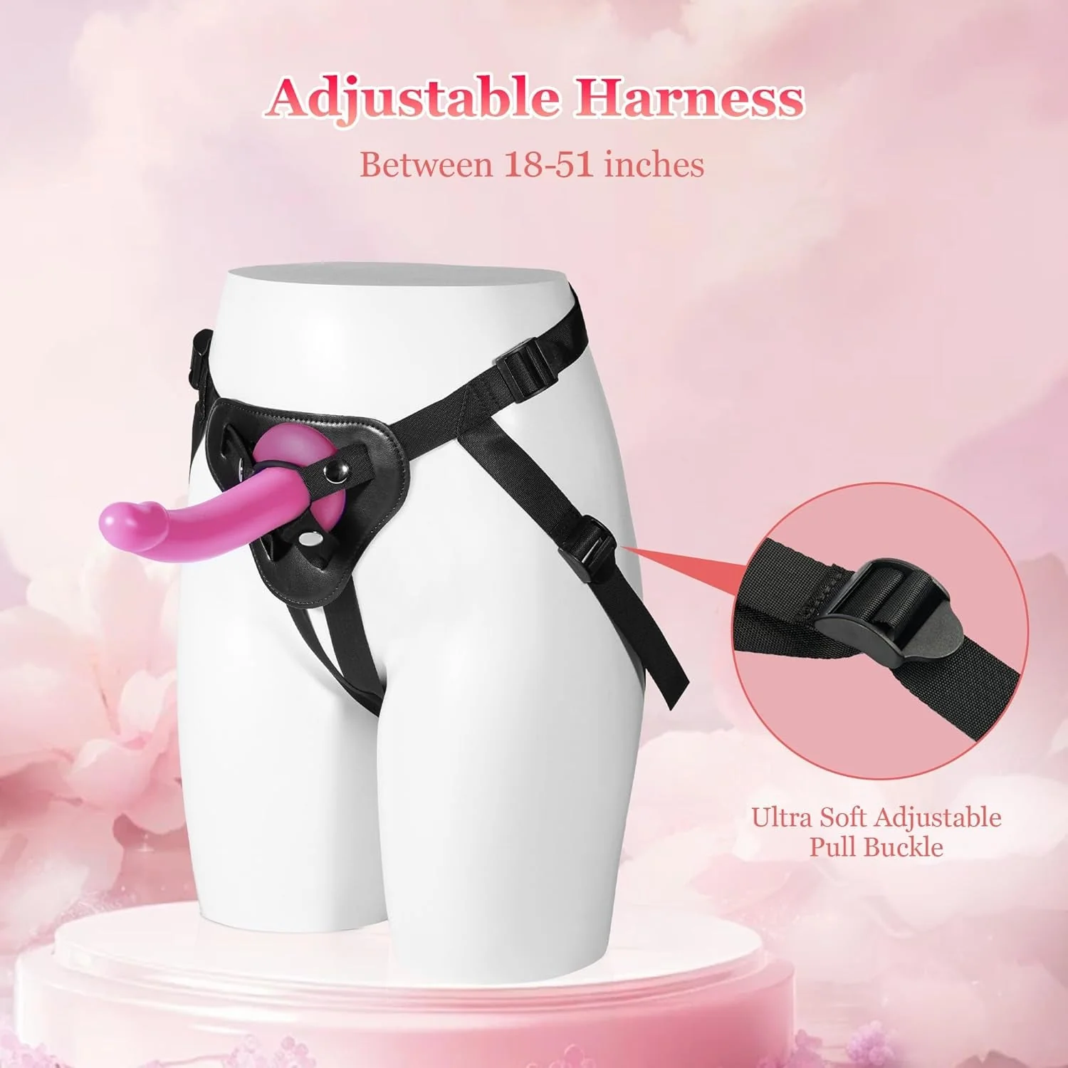 CurveCraze 7" Curved Silicone Strap-On Dildo & Harness - Image 3