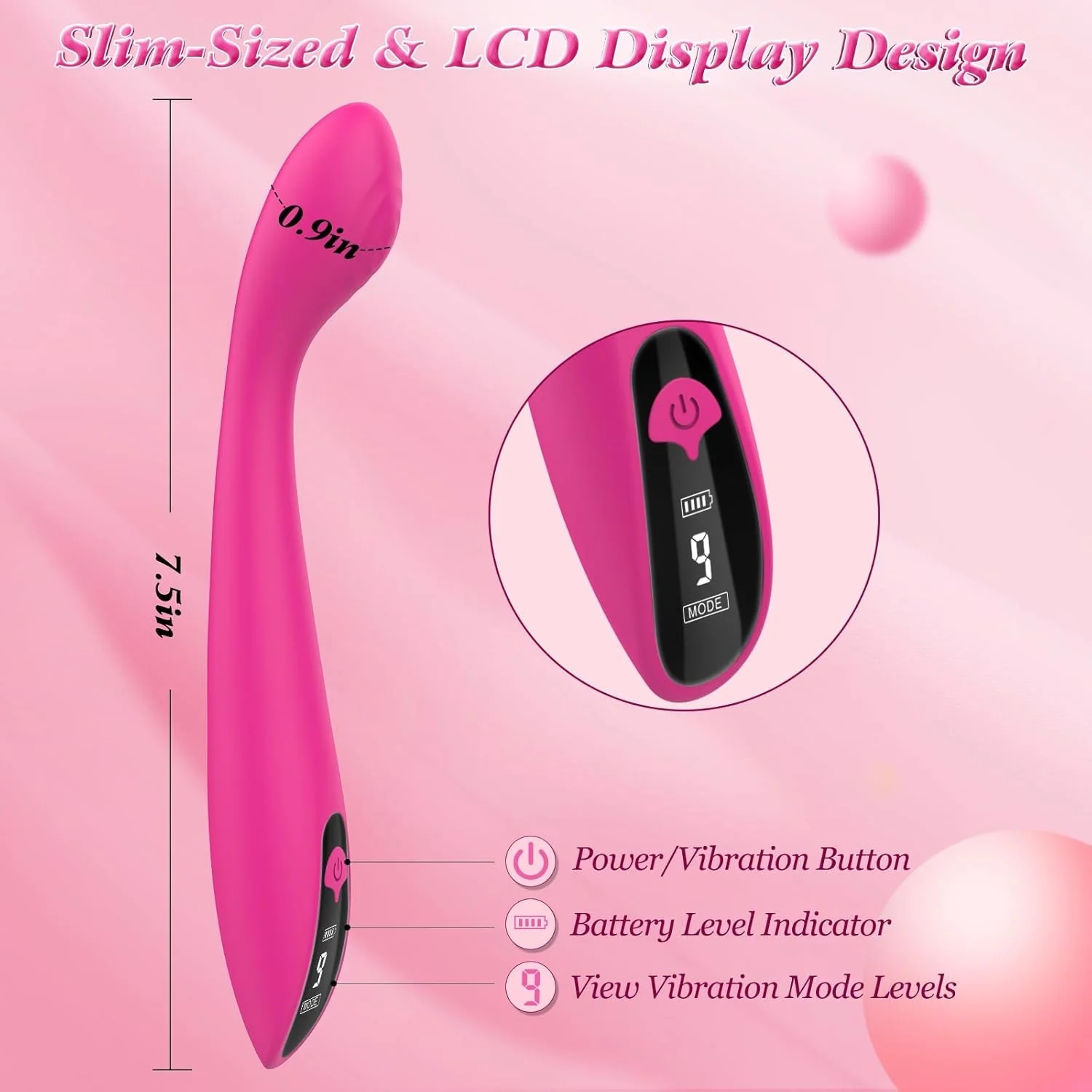CurveGlow G-Spot Vibrator Wand with LCD - Image 5