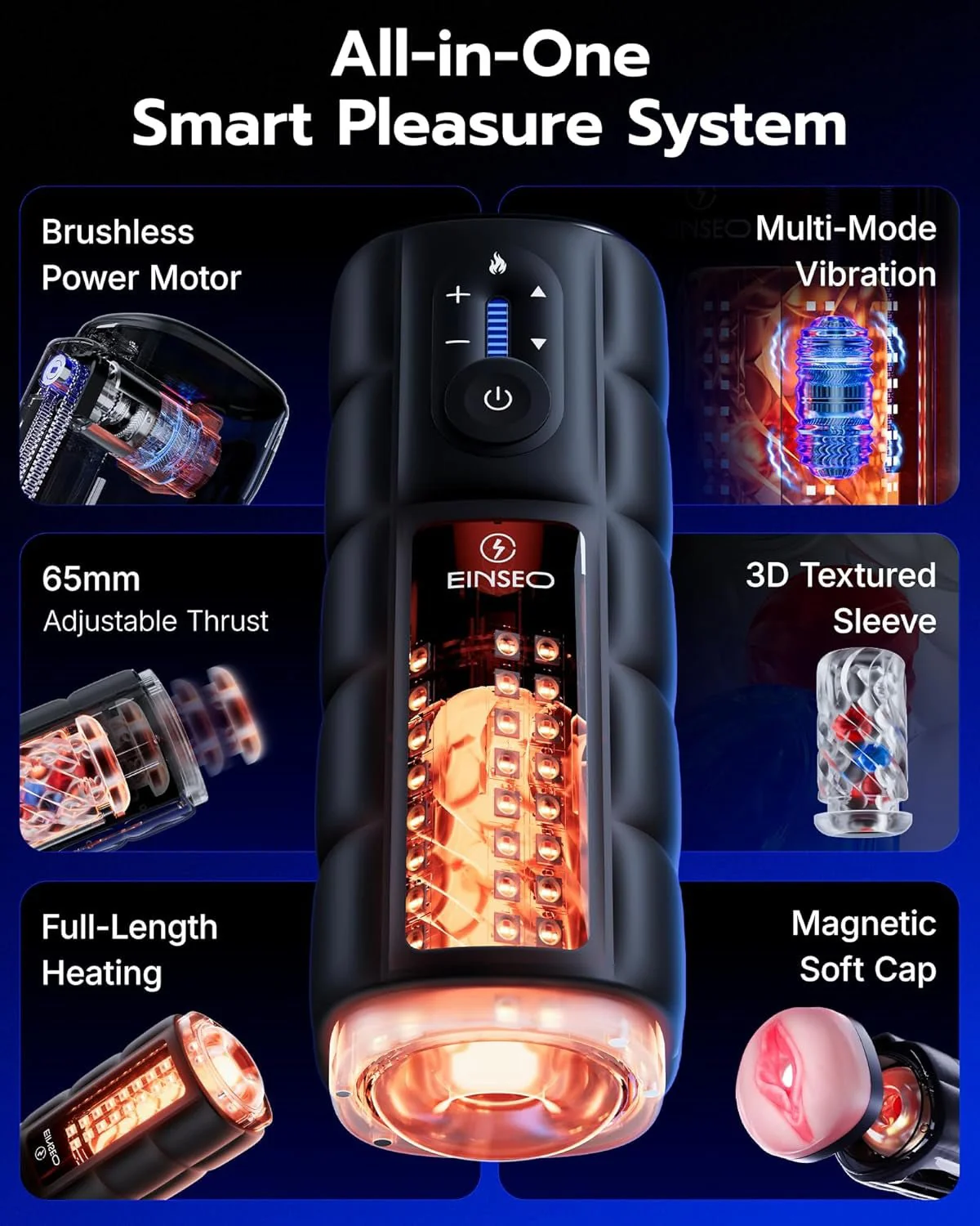 DeepDrive Thrusting Heated Male Masturbator Stroker 65mm Depth - Image 9
