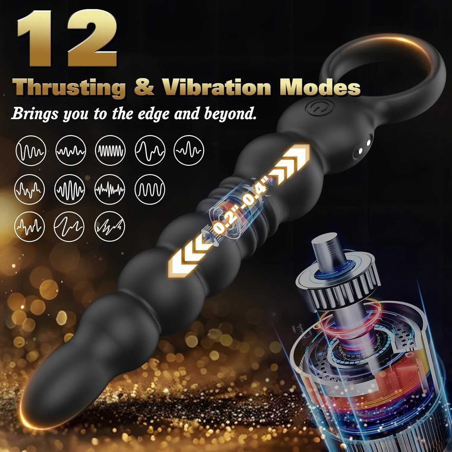 DeepRush Thrusting Anal Beads Prostate Massager Vibrator - Image 2